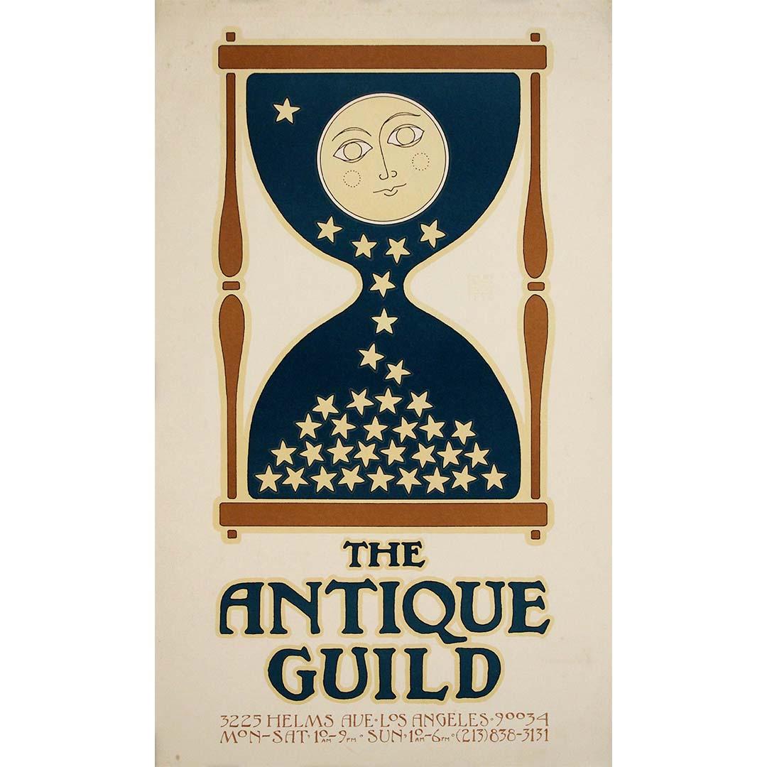 Vers 1965, affiche originale de David Lance Goines pour The Antique Guild.