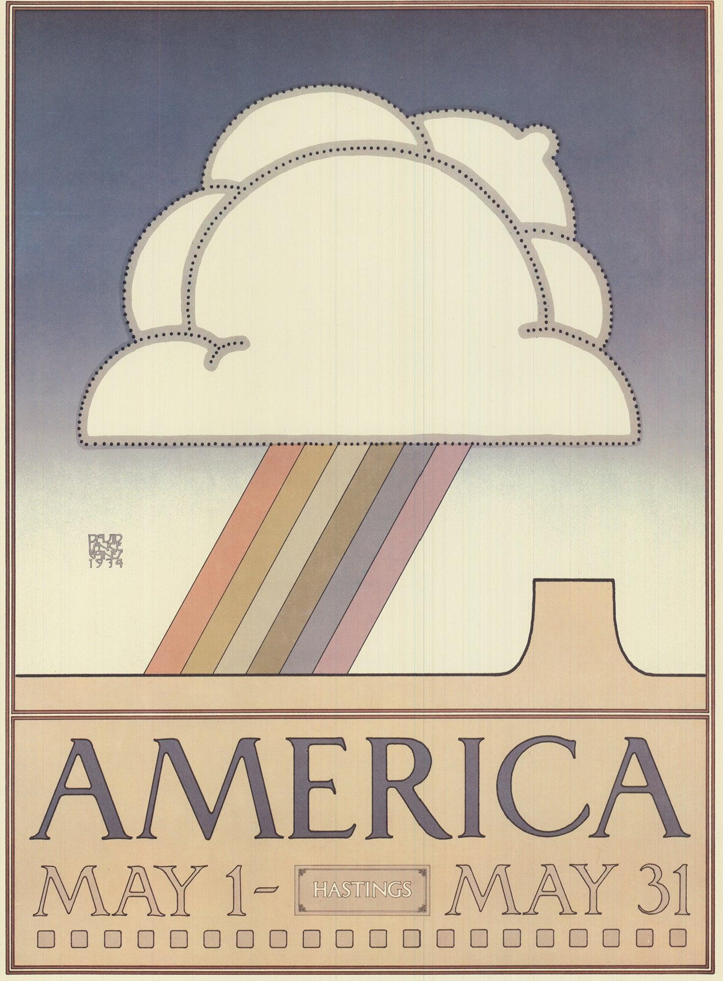 David Lance Goines 'America' 1978- Offset Lithograph For Sale 1