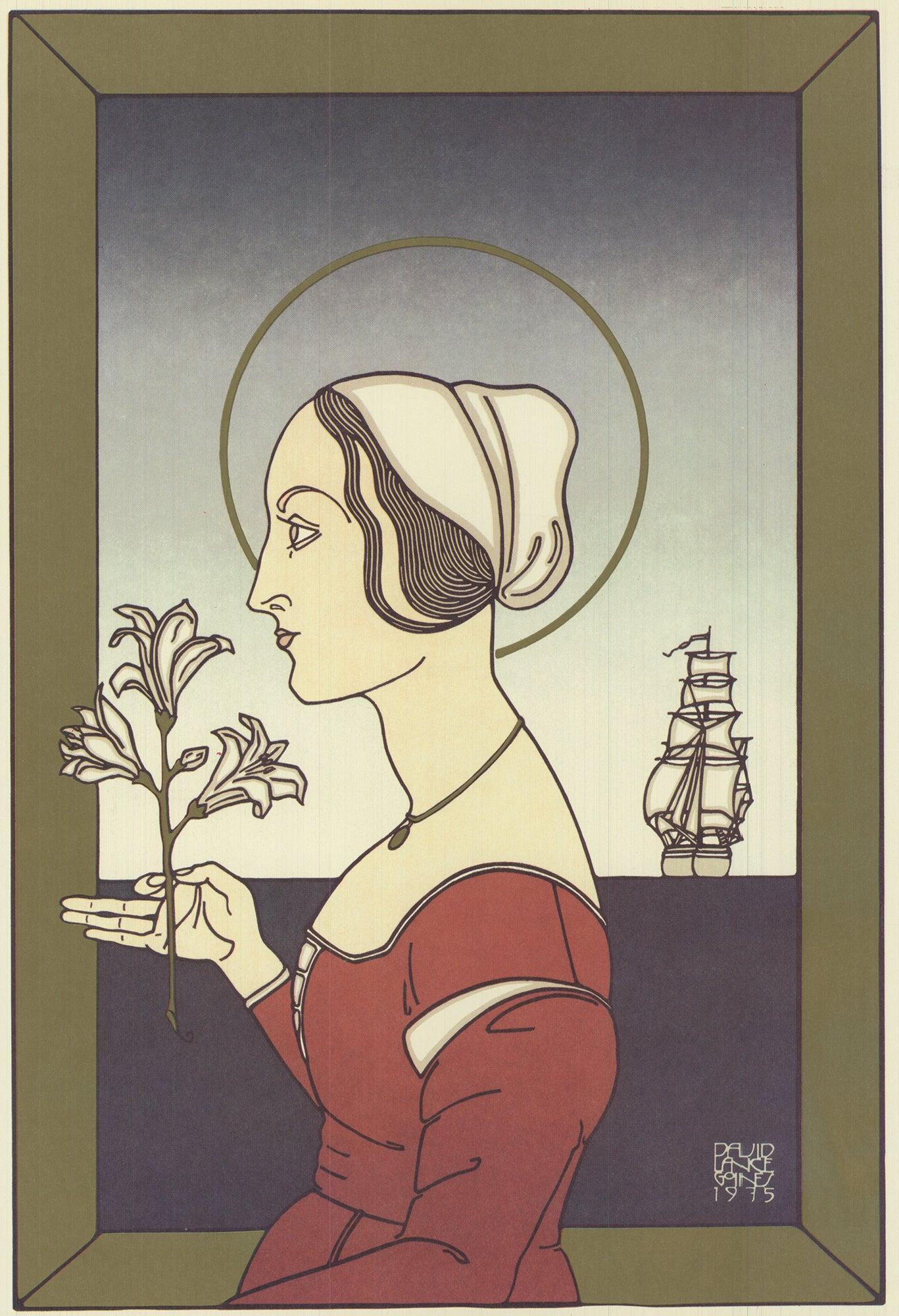 David Lance Goines 'Annunciation' 1978- Offset Lithograph For Sale 1