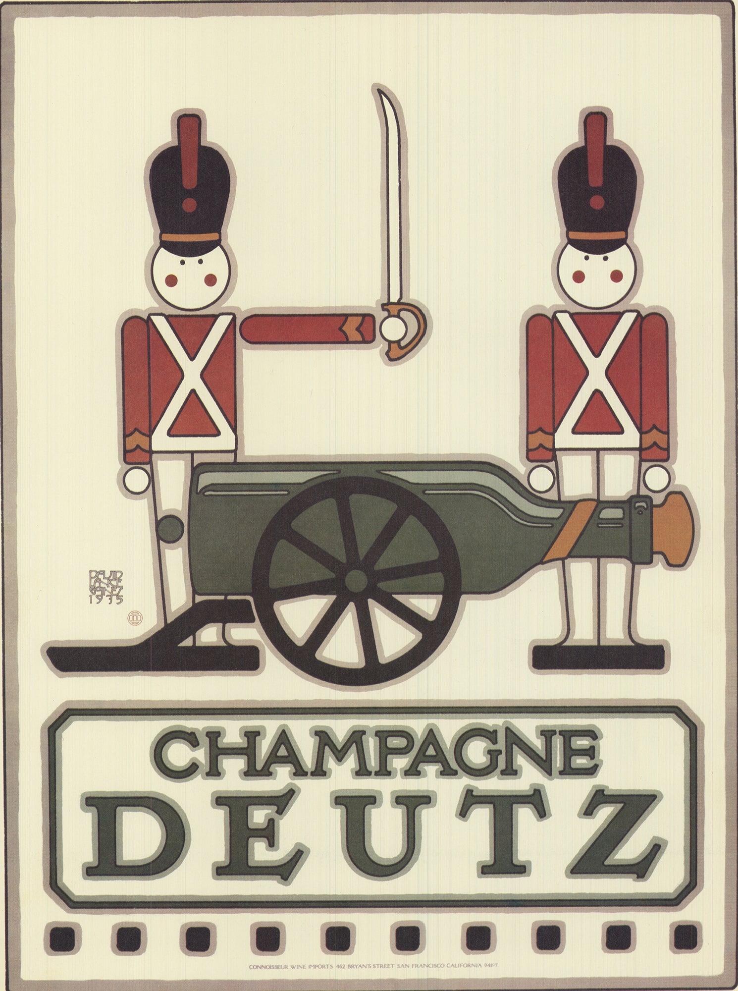 David Lance Goines 'Champagne Deutz' 1978- Offset Lithograph For Sale 1