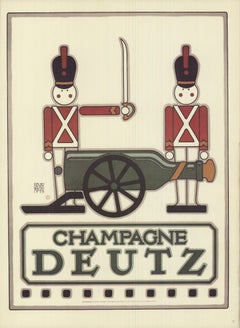 David Lance Goines 'Champagne Deutz' 1978- Lithographie offset
