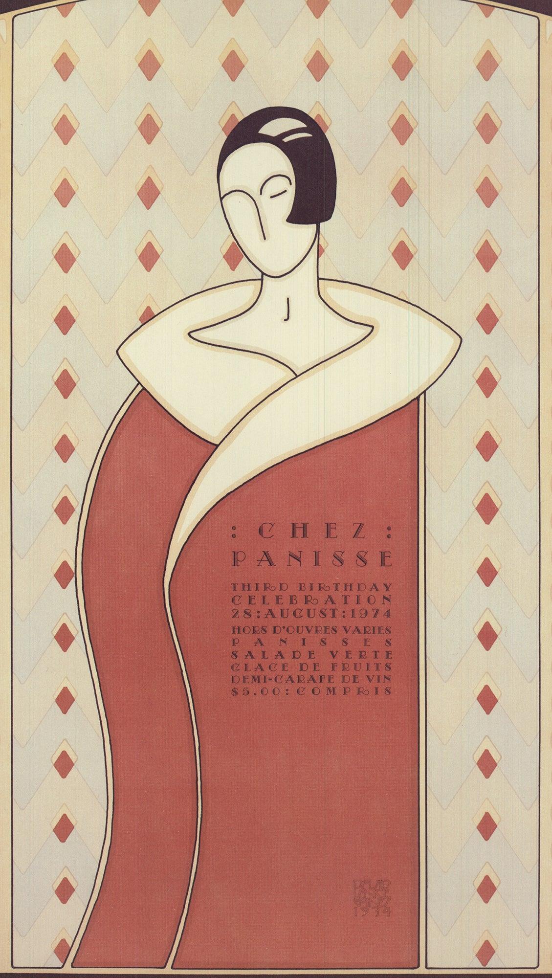 David Lance Goines 'Chez Panisse Third Birthday Celebration' 1978, Vintage For Sale 1