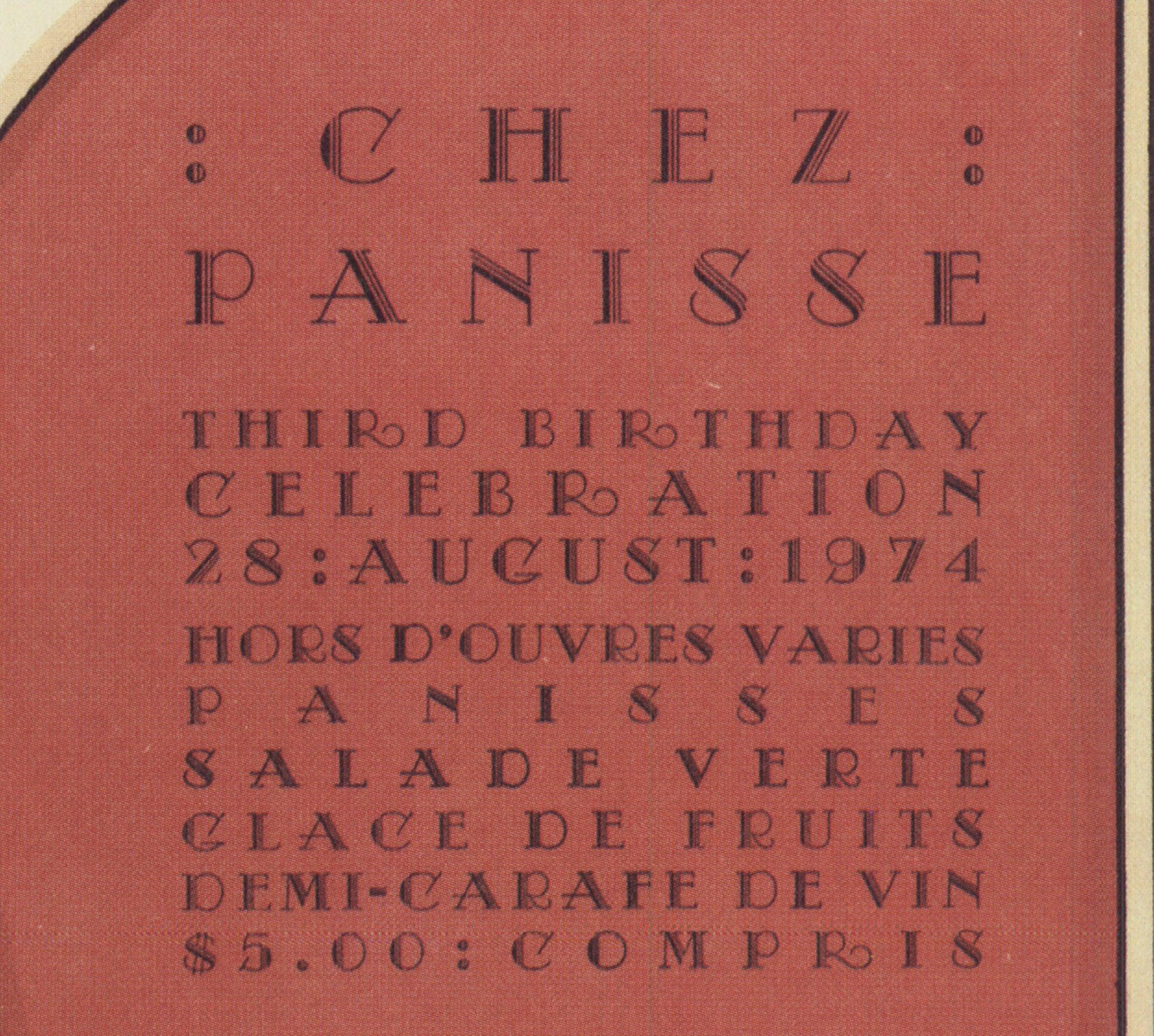 David Lance Goines 'Chez Panisse Third Birthday Celebration' 1978, Vintage For Sale 3