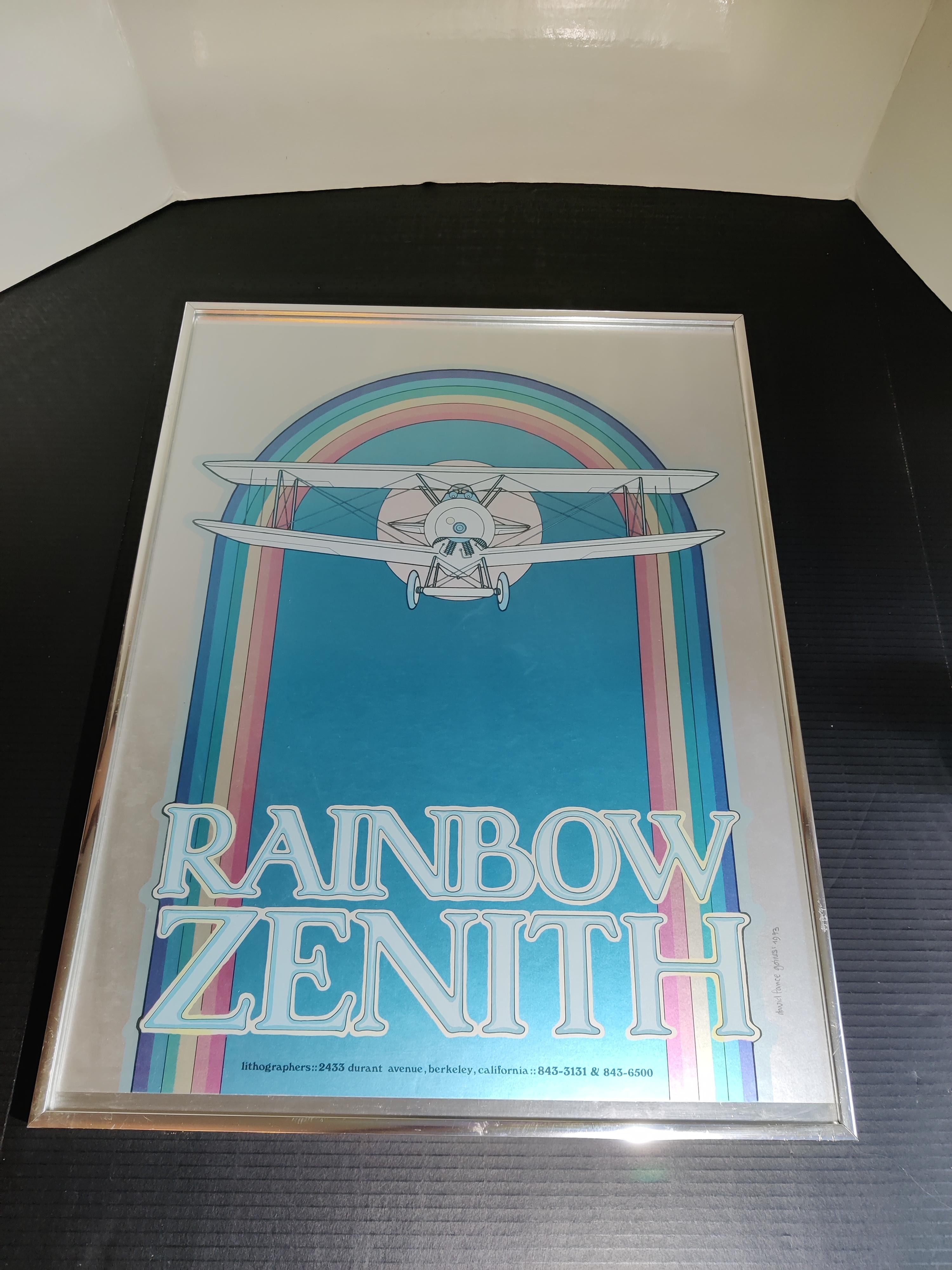 David Lance Goines Rainbow Zenith litografía original firmada por el artista 1973 Estadounidense en venta
