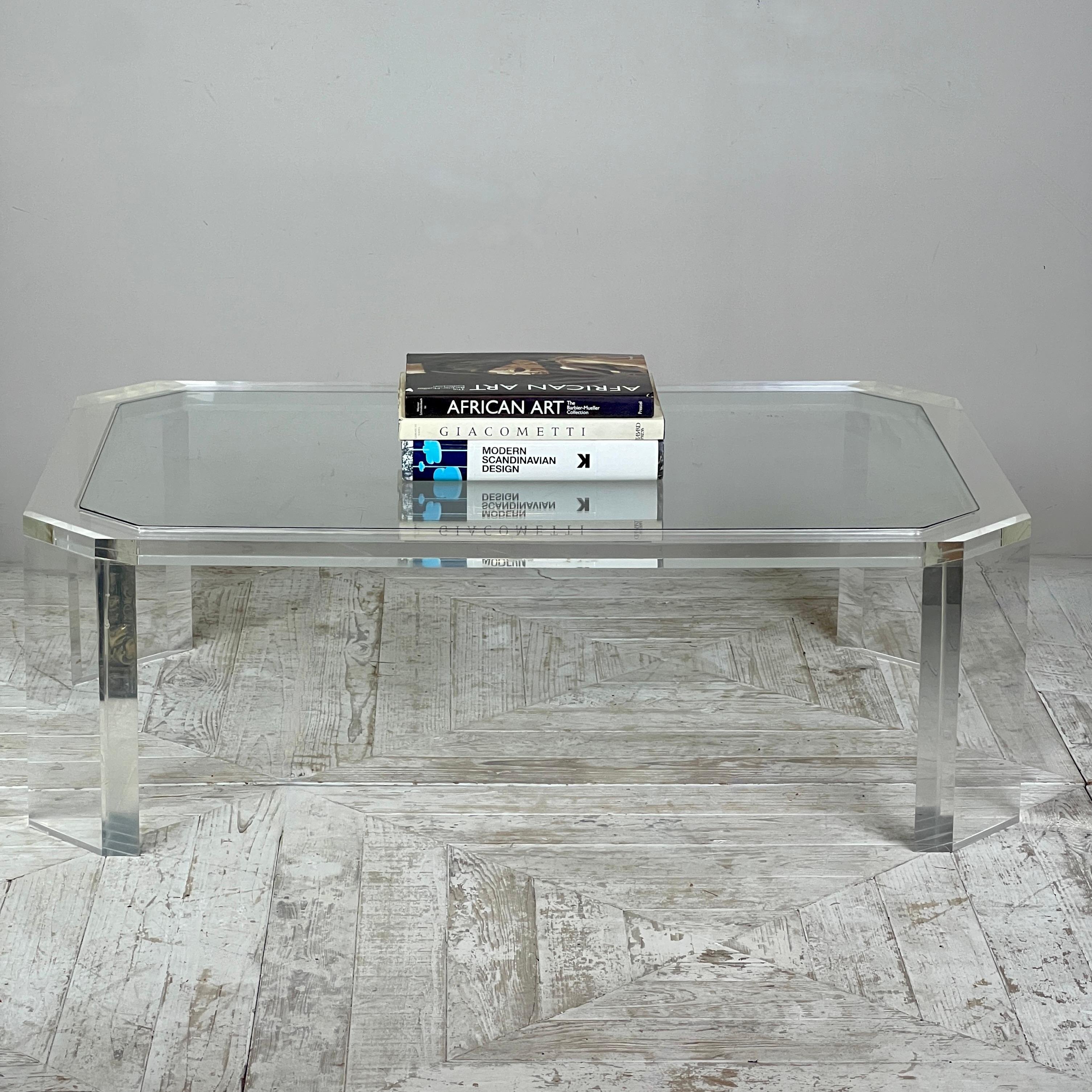 Post-Modern David Lange 1970'S Lucite Coffee Table