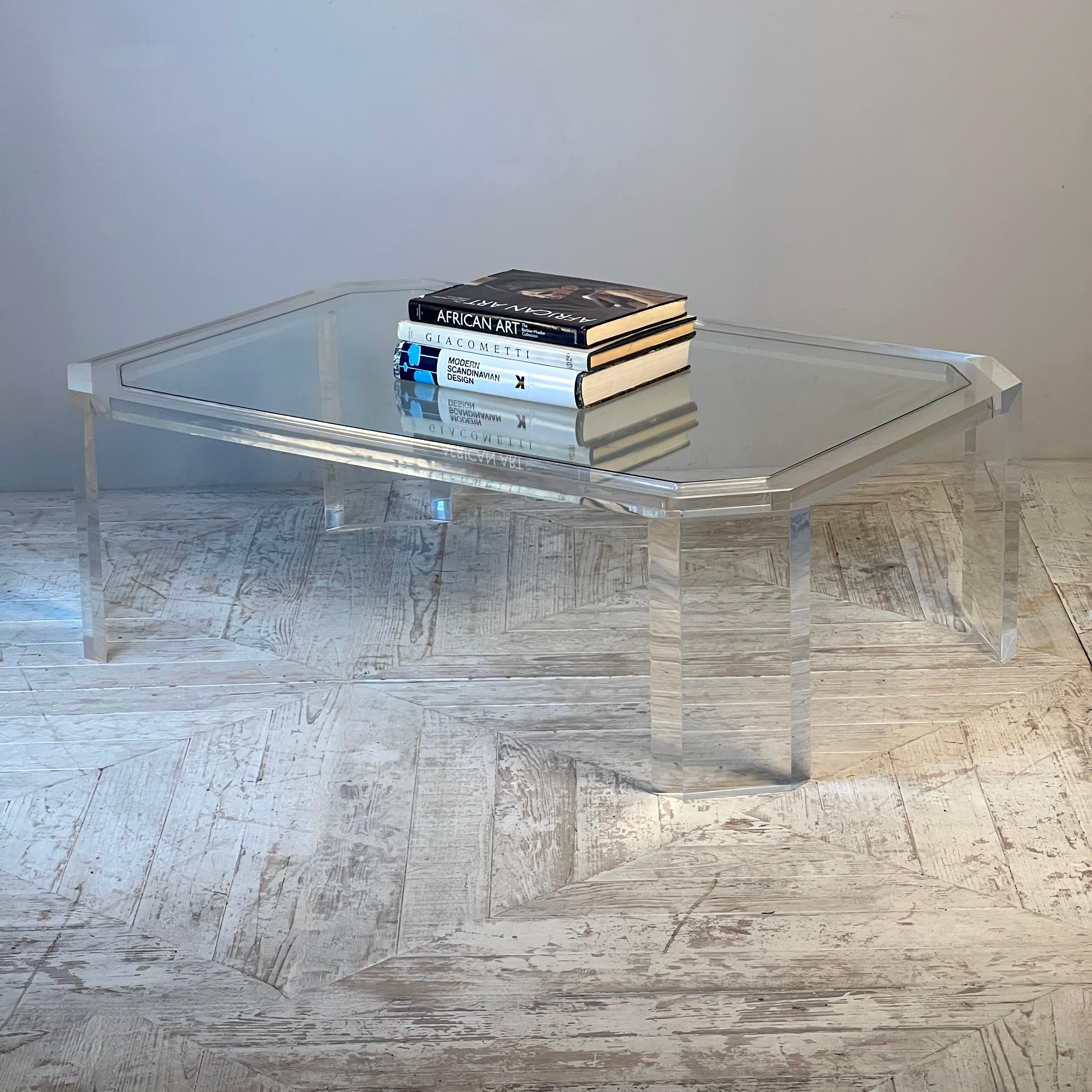 French David Lange 1970'S Lucite Coffee Table