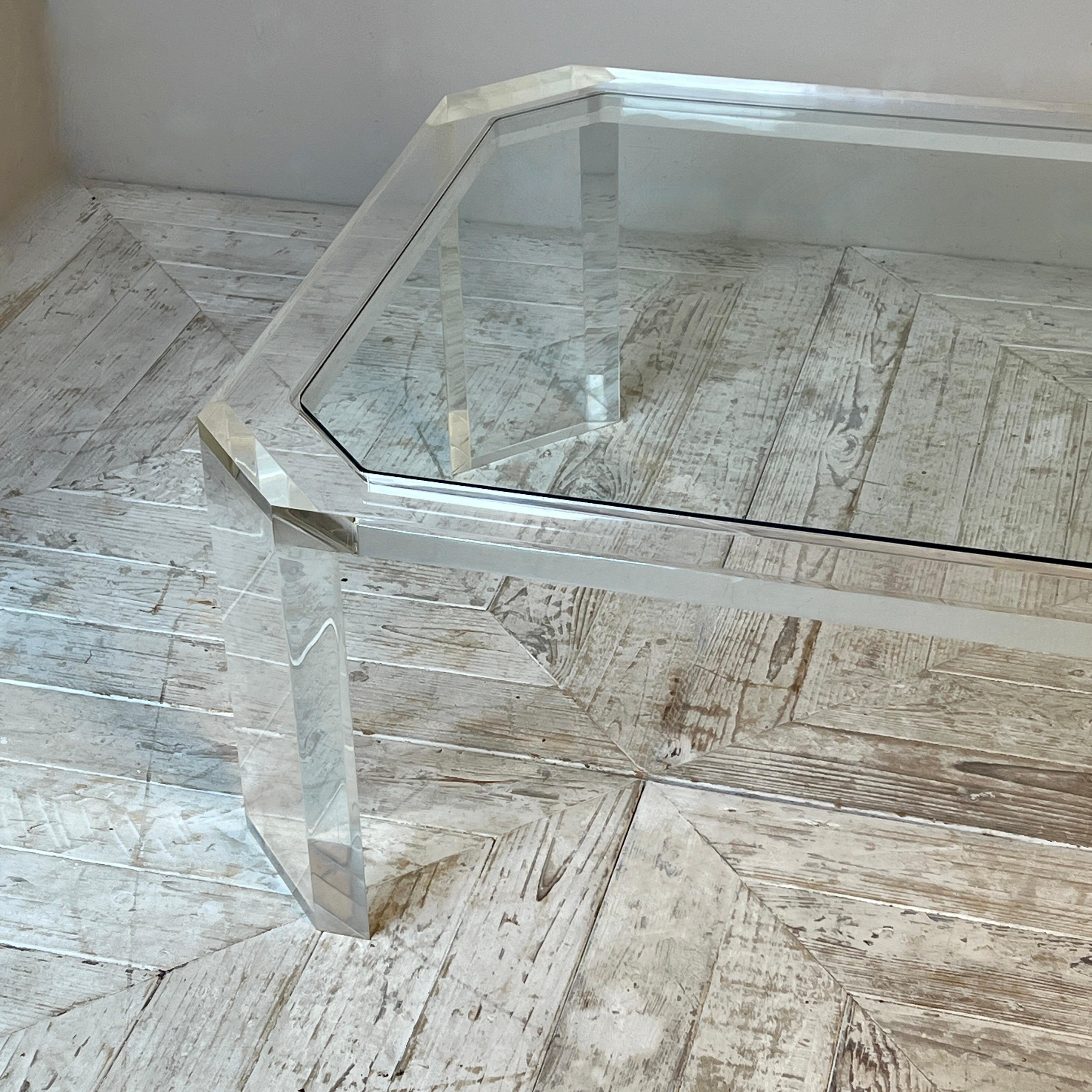 Glass David Lange 1970'S Lucite Coffee Table