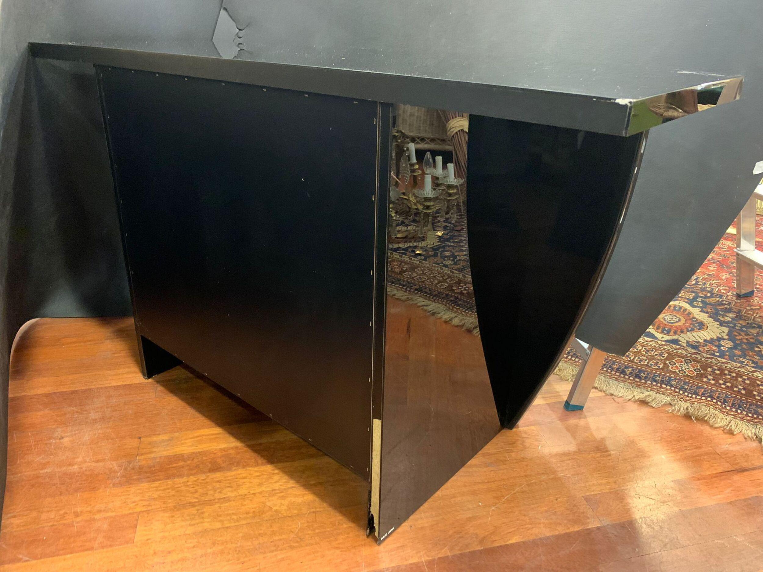 David Lange 70s Black Sideboard Commode, Lacquered, Signed For Sale 7