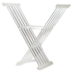 David Lange y Michel Dumas Silla plegable de plexiglás transparente del siglo XX