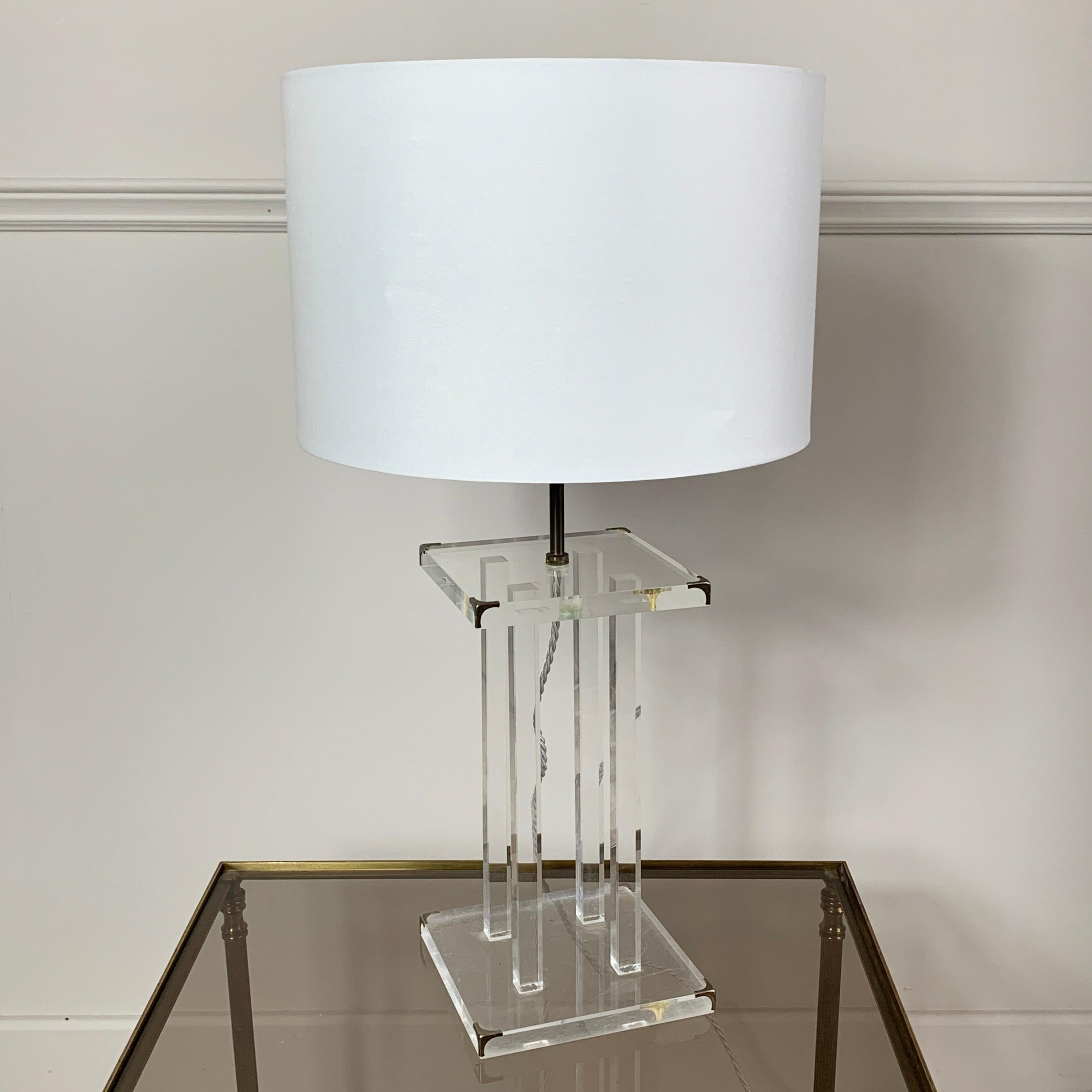 David Lange for Roche Bobois Lucite Table Lamp For Sale 3