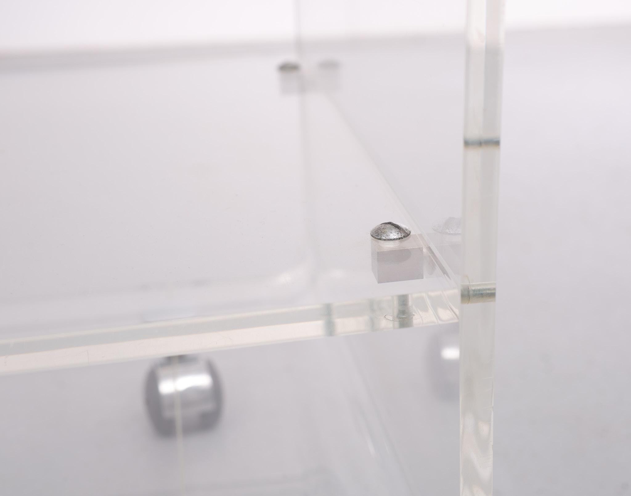 French David Lange Lucite Cart Space Ace, 1970s, France