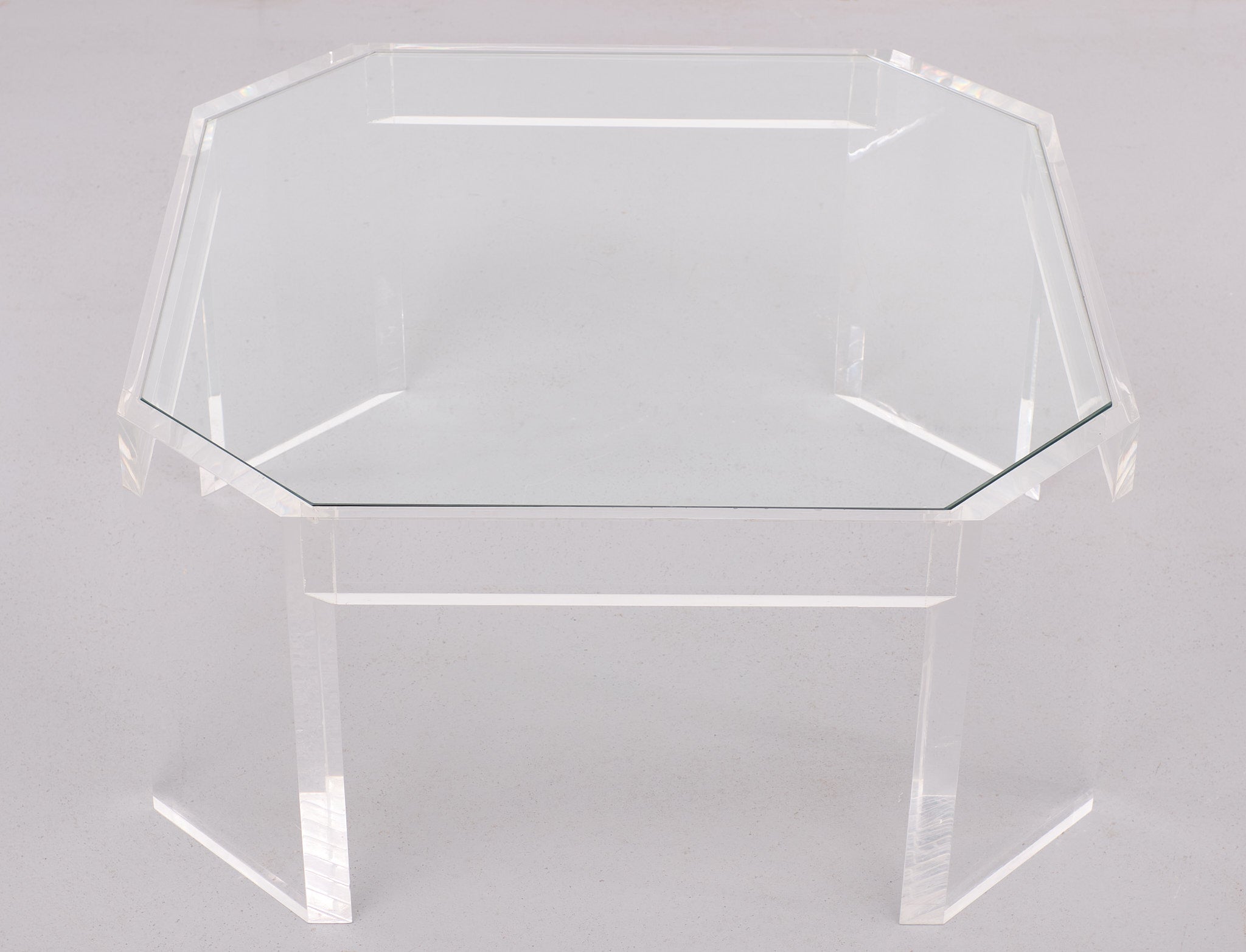 Space Age David Lange  octagonal Lucite coffee table 1970s  For Sale