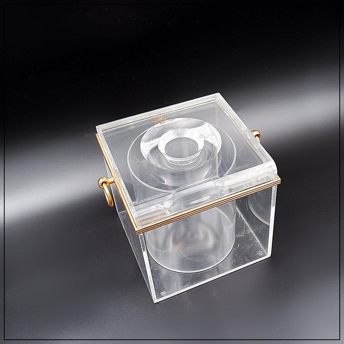 David Lange Plexiglas Ice Bucket 1970s In Good Condition For Sale In Linkebeek, BE