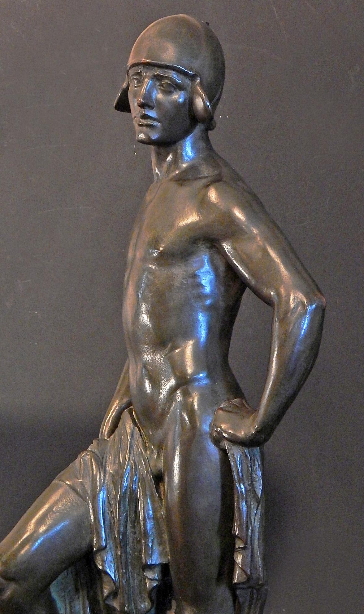« David », grand et superbe bronze avec figurine masculine semi-nue d'Atkins Excellent état - En vente à Philadelphia, PA
