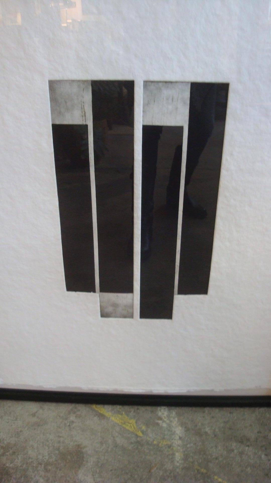 Late 20th Century David Lasry Black and White Abstract