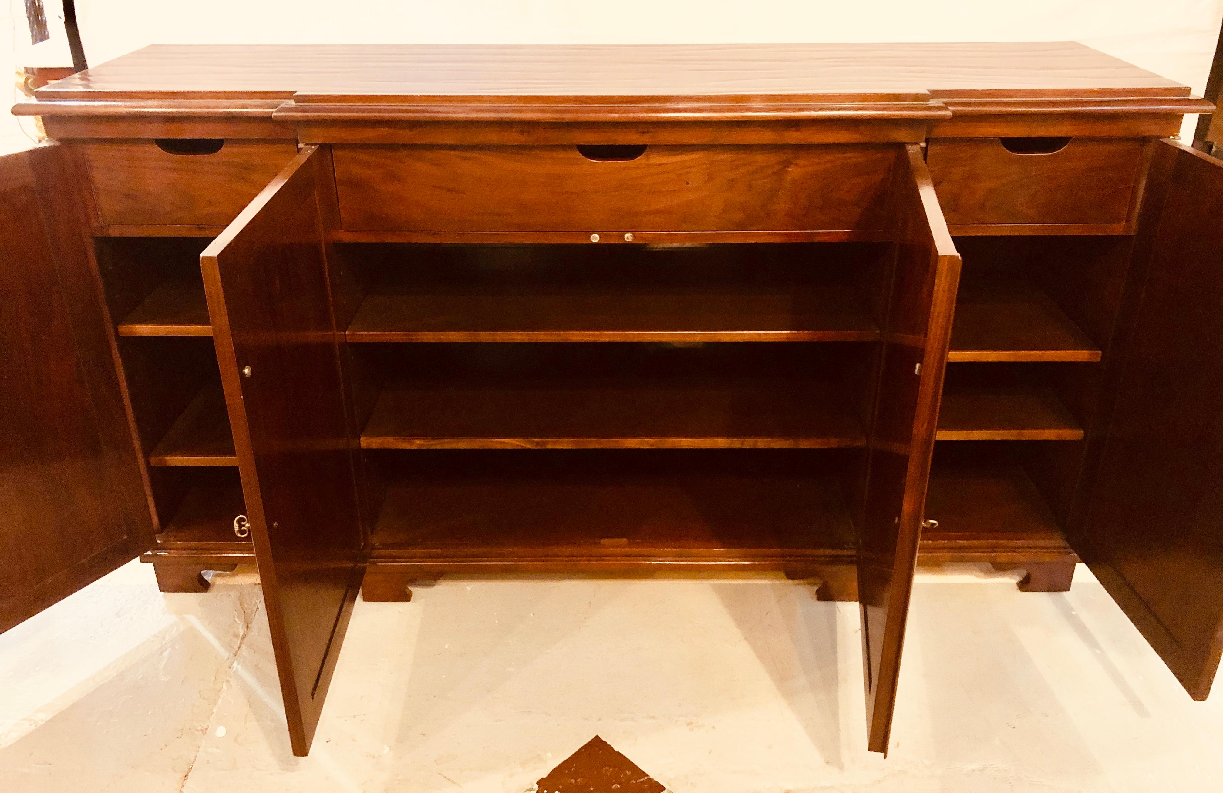 David Latesta Studio Weatherly Mahogany Breakfront Sideboard Buffet Server 6