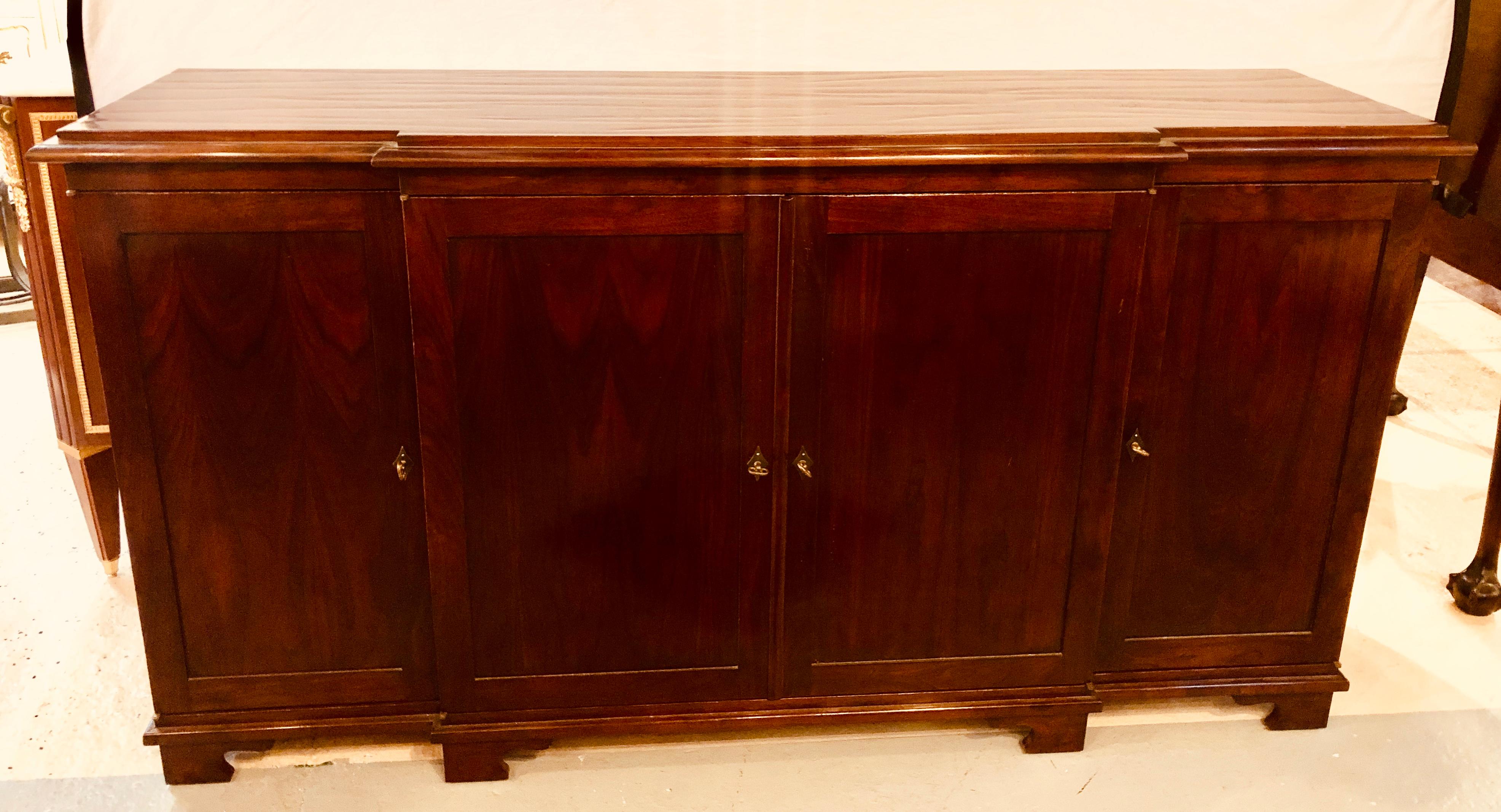 Georgian David Latesta Studio Weatherly Mahogany Breakfront Sideboard Buffet Server