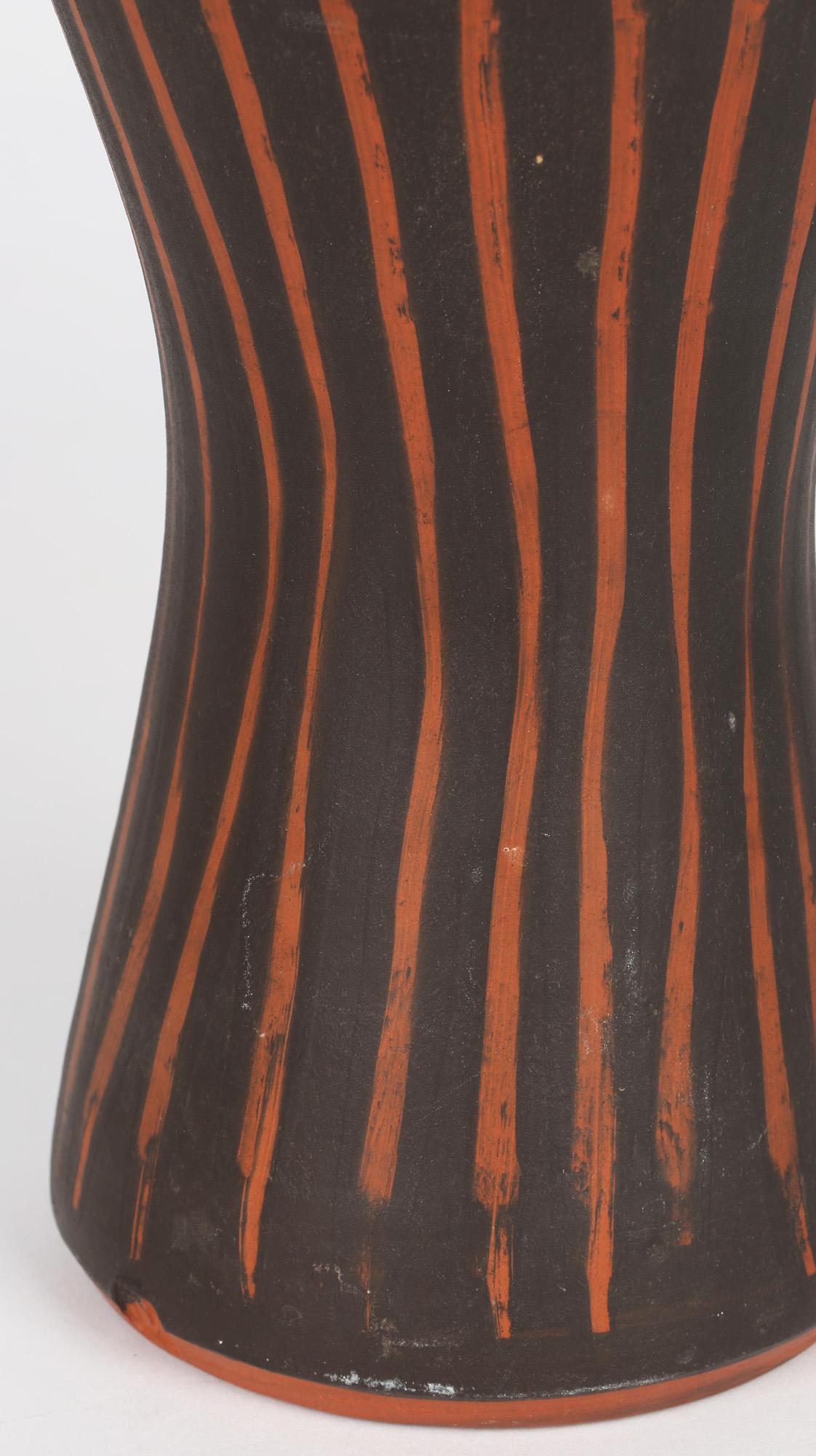 David Leach Vertikale Linie Design Große Studio-Keramik-Vase im Angebot 2