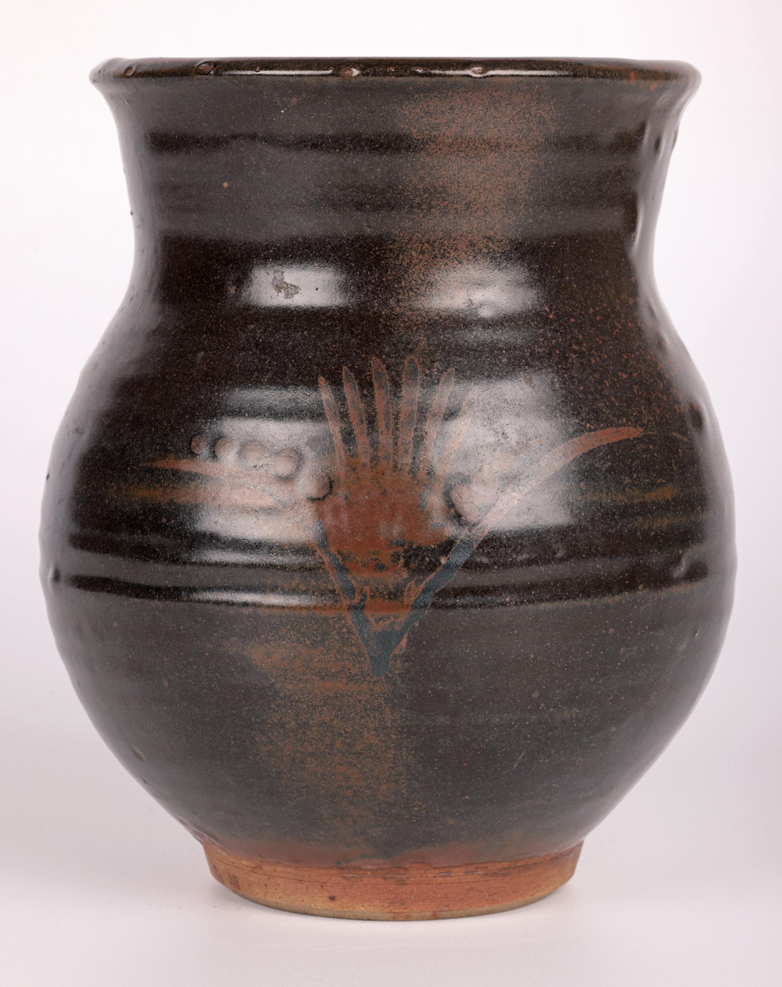 David Leach Zuschreibung Early Leach Pottery Fingerhut-Muster Vase im Angebot 2