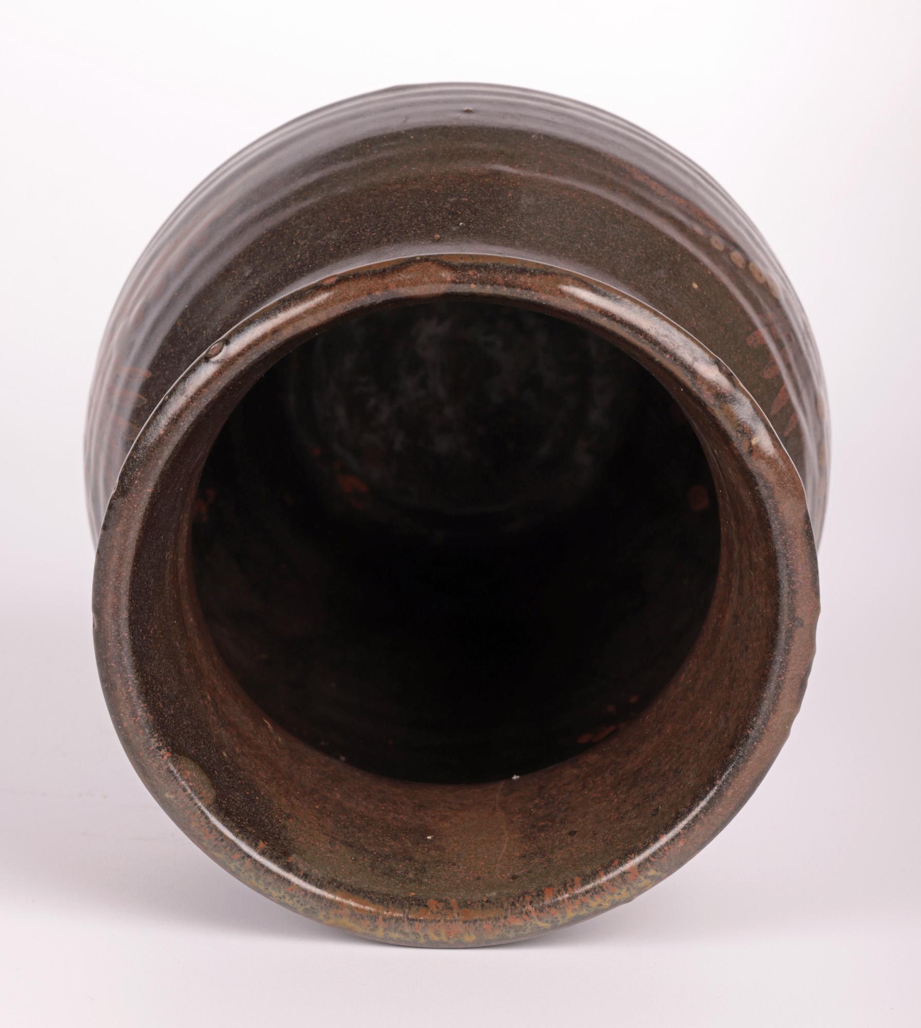 David Leach Zuschreibung Early Leach Pottery Fingerhut-Muster Vase im Angebot 4