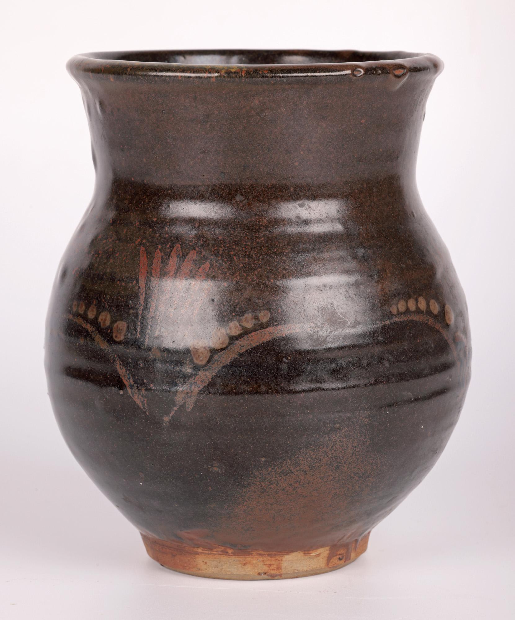 David Leach Zuschreibung Early Leach Pottery Fingerhut-Muster Vase im Angebot 5