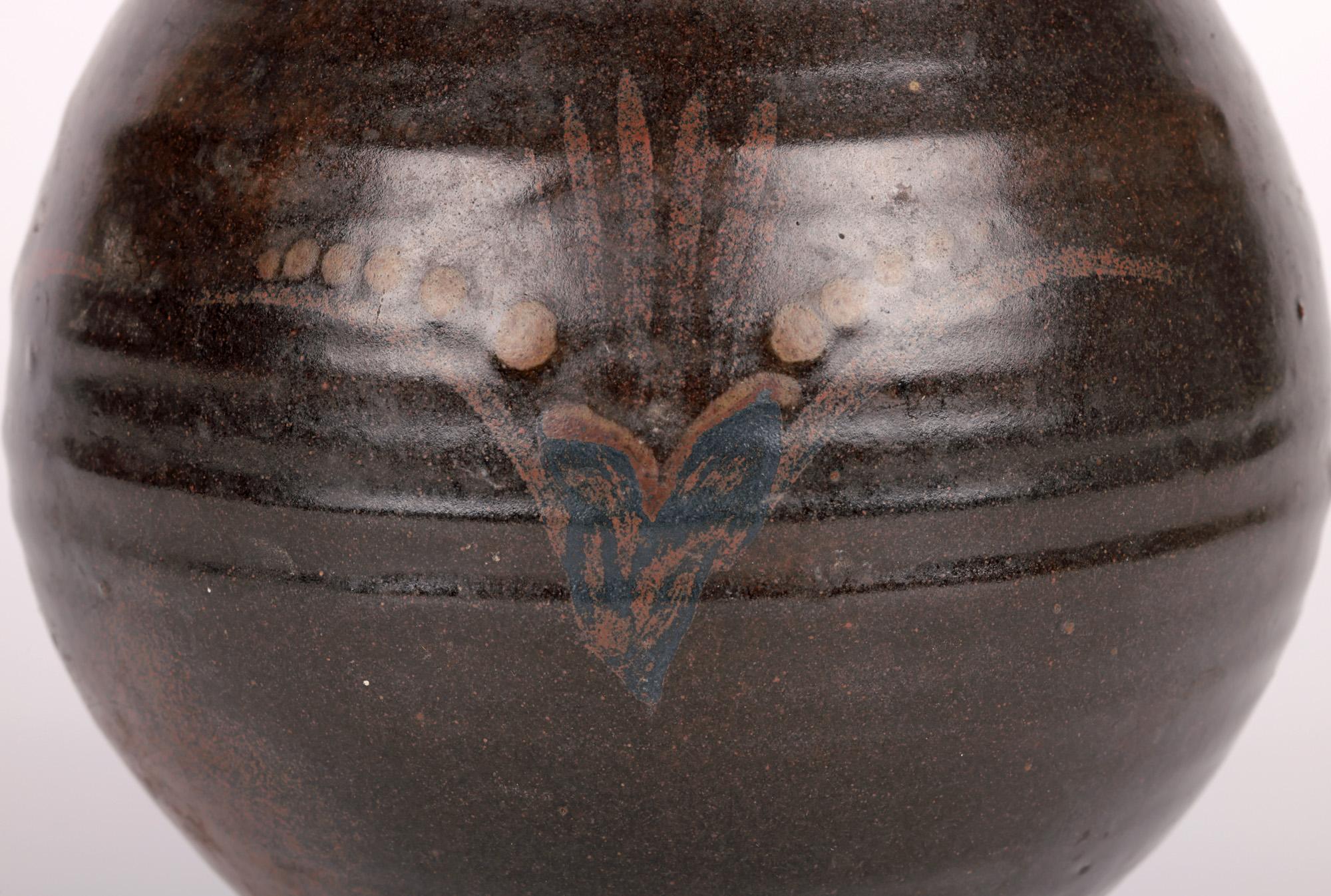 David Leach Zuschreibung Early Leach Pottery Fingerhut-Muster Vase (Art déco) im Angebot