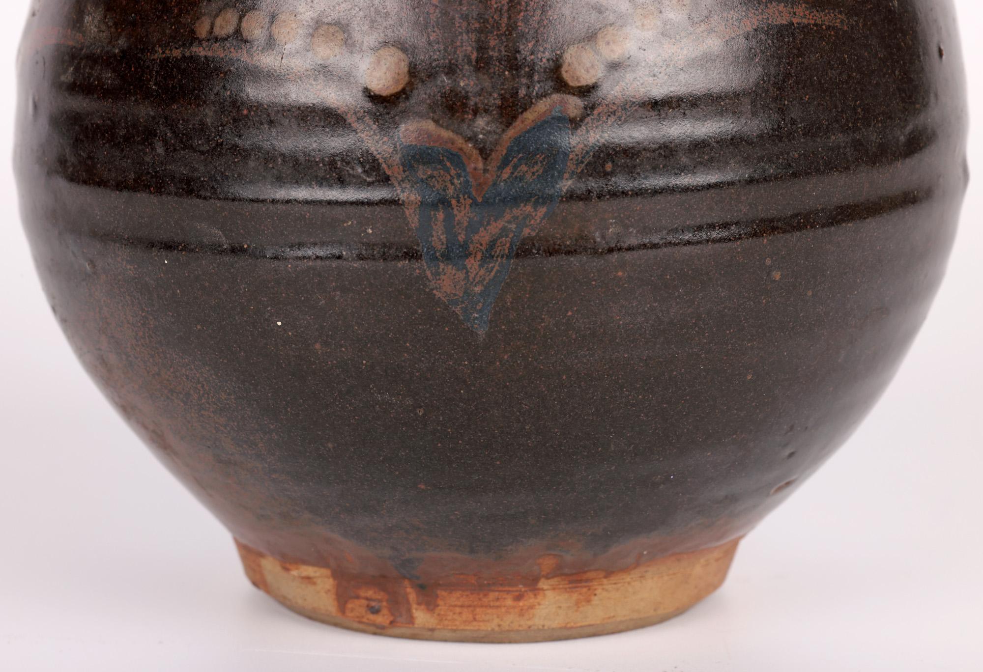 English David Leach Attributed Early Leach Pottery Foxglove Pattern Vase For Sale
