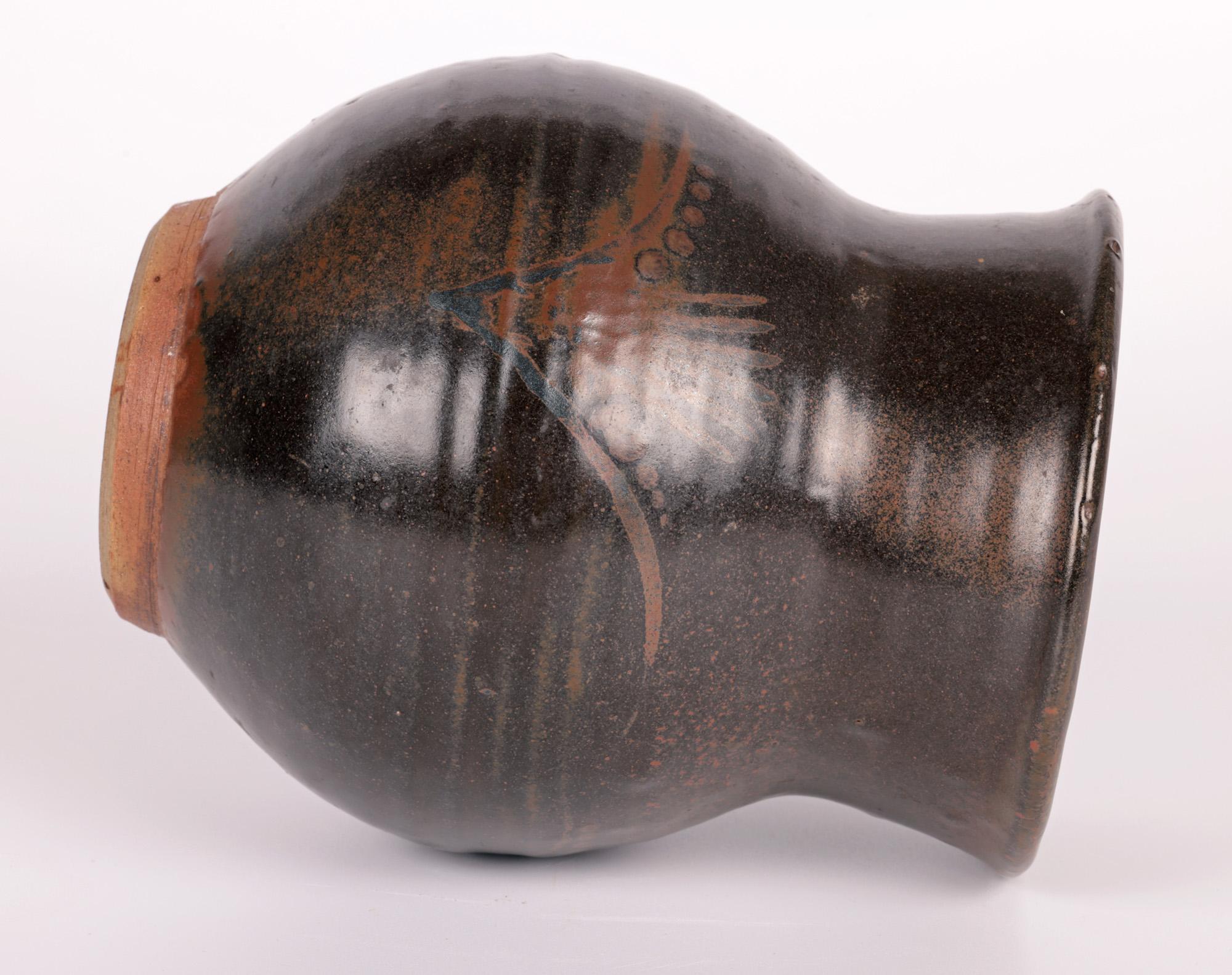David Leach Zuschreibung Early Leach Pottery Fingerhut-Muster Vase im Angebot 1