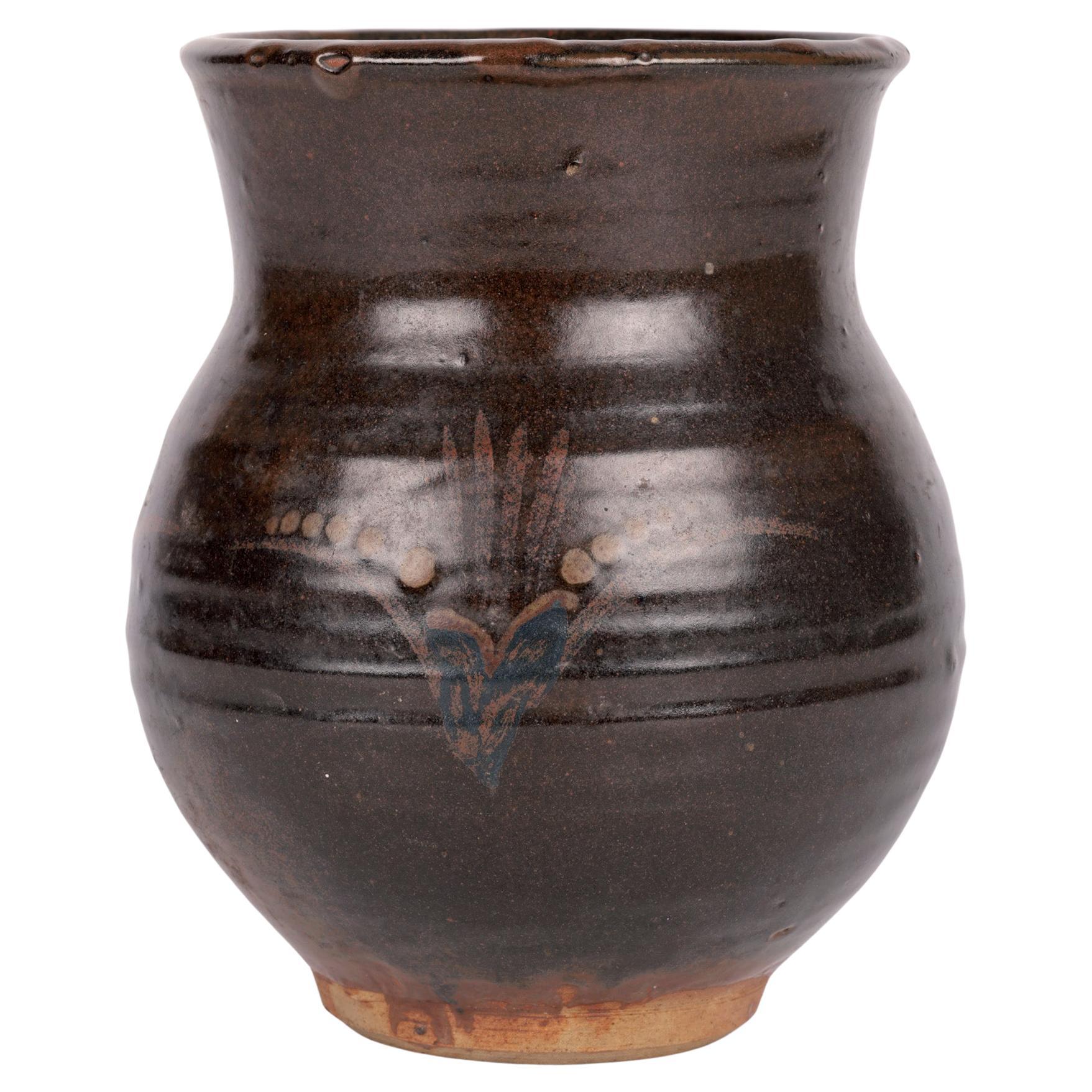 David Leach Attributed Early Leach Pottery Foxglove Pattern Vase