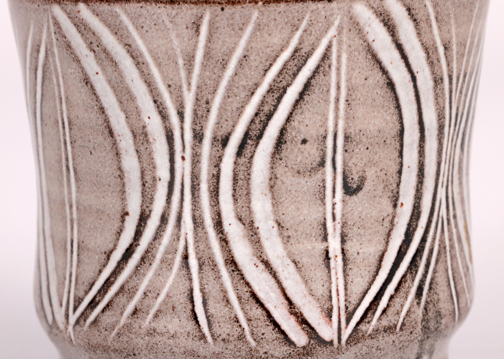Mid-Century Modern David Leach Lowerdown Pottery Studio Albarello Form Tinglazed Vase For Sale