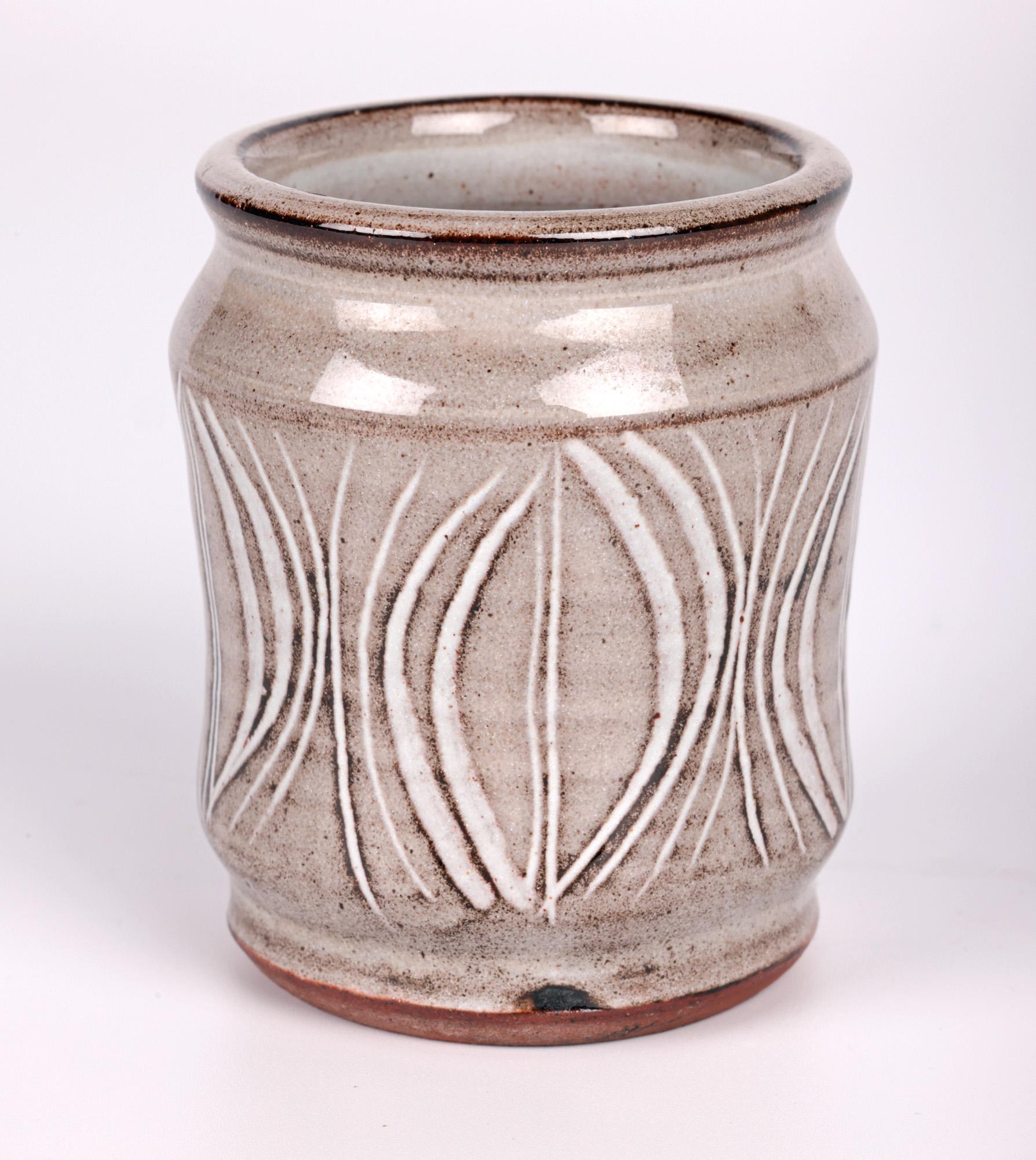 Late 20th Century David Leach Lowerdown Pottery Studio Albarello Form Tinglazed Vase  For Sale