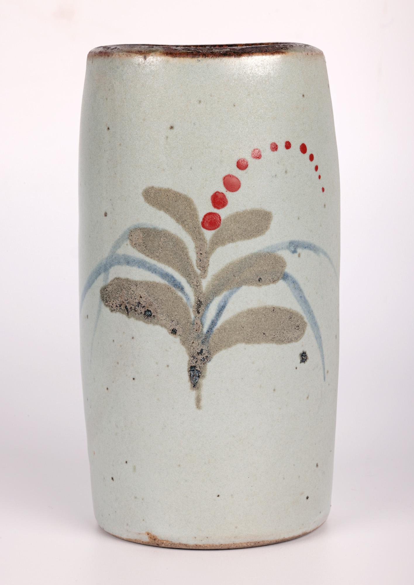 Stoneware David Leach Lowerdown Pottery Studio Pottery Foxglove Pattern Vase  For Sale