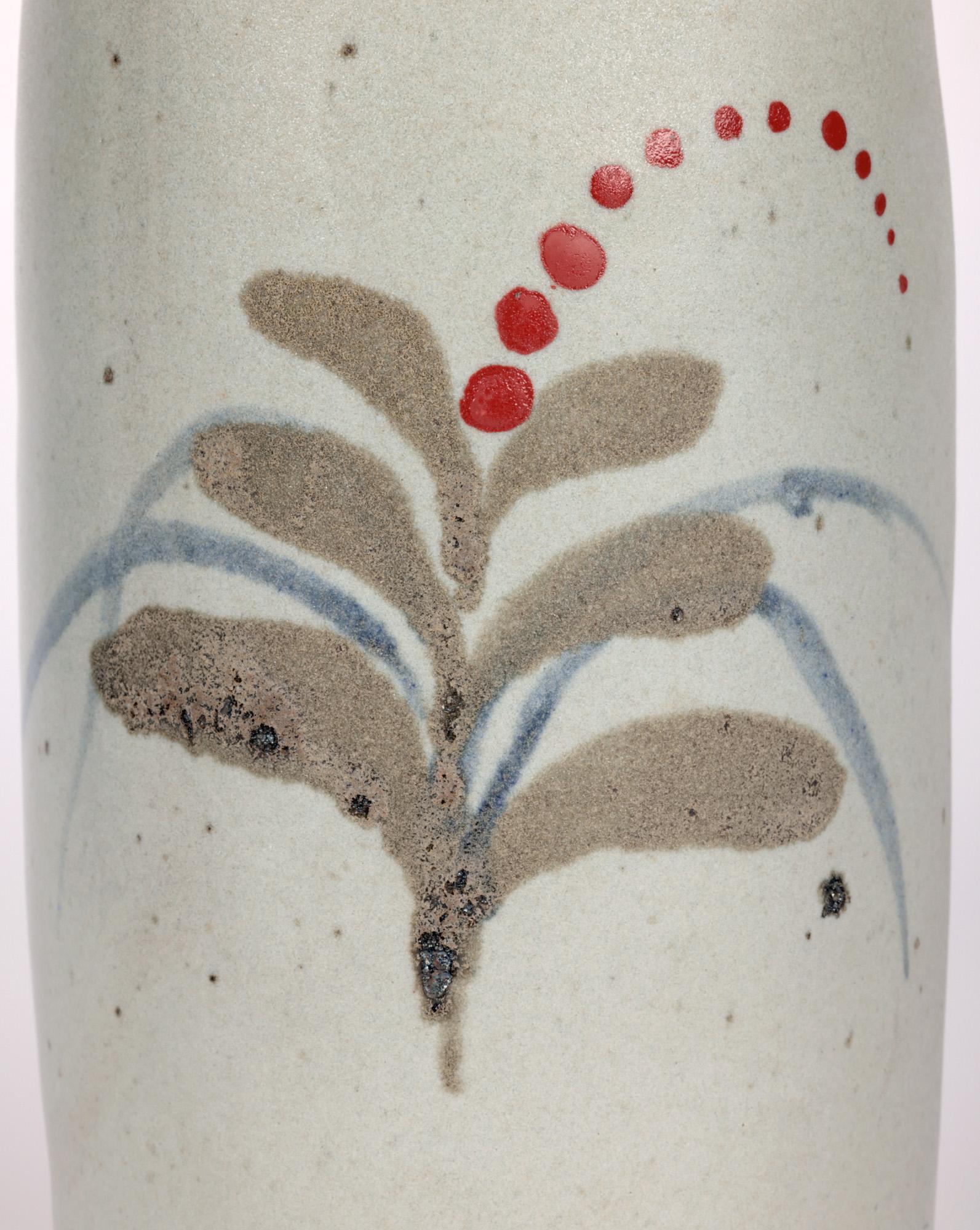 Mid-Century Modern David Leach Pottery Studio Pottery Vase à motif Foxglove  en vente