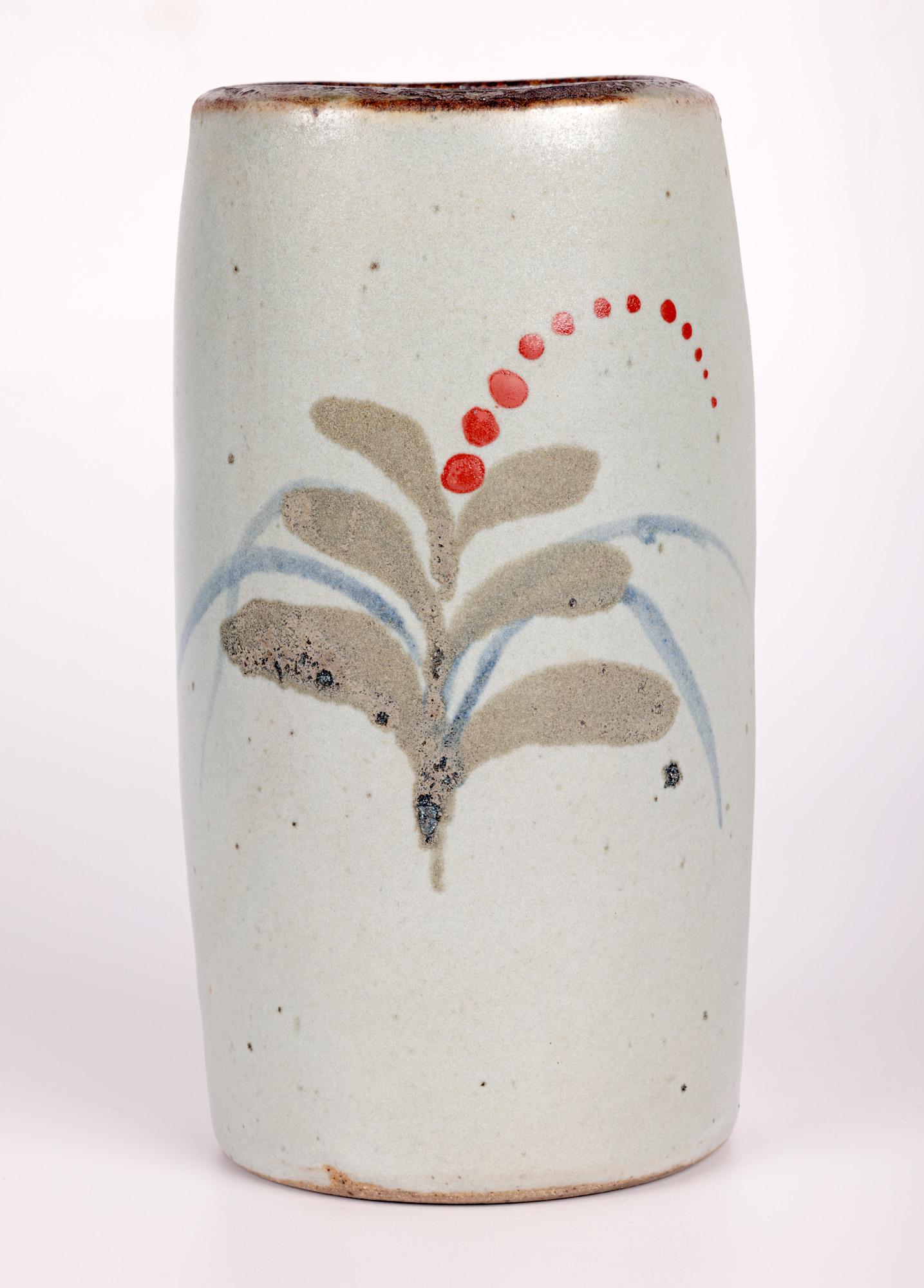 Vernissé David Leach Pottery Studio Pottery Vase à motif Foxglove  en vente