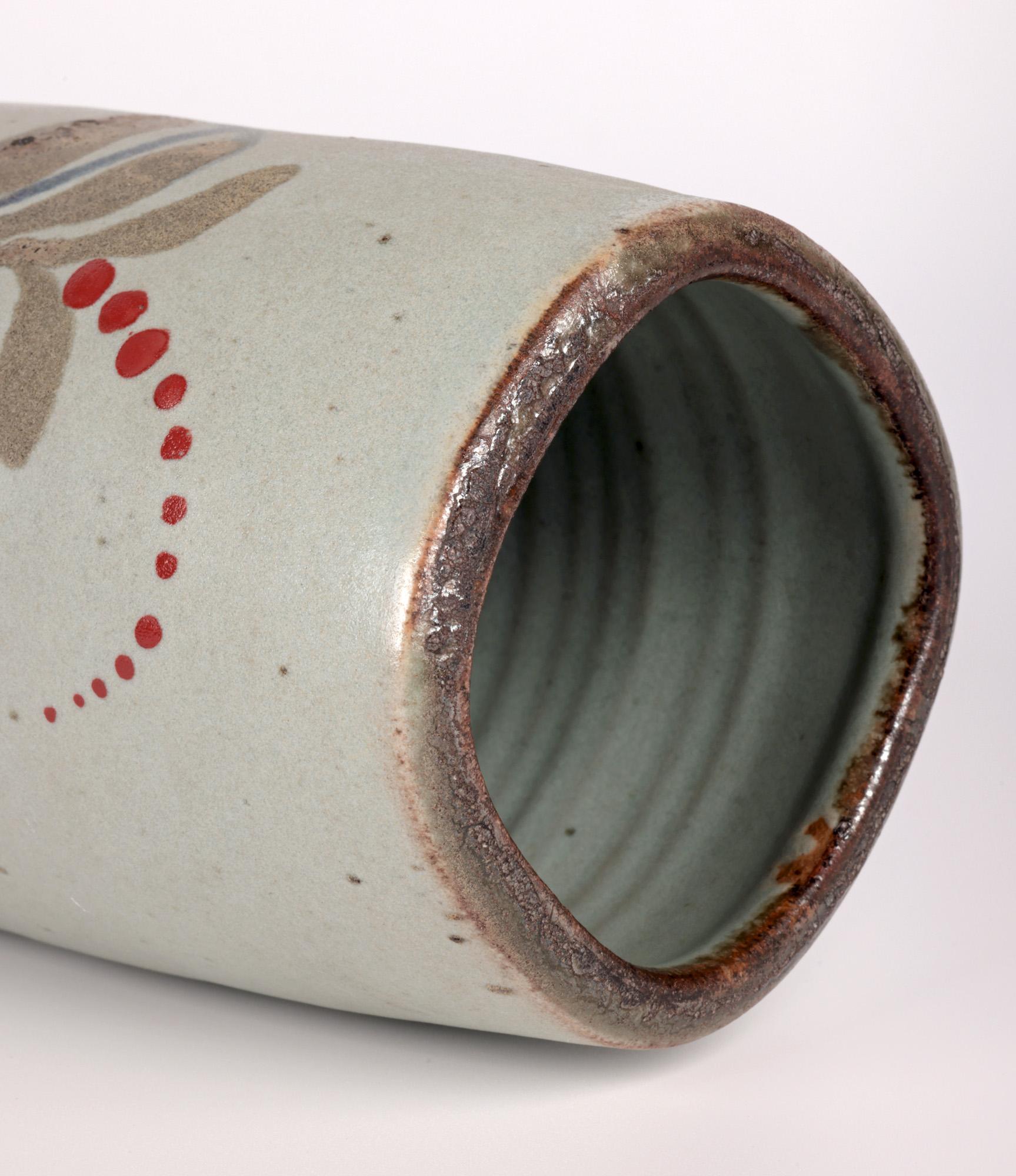 Grès David Leach Pottery Studio Pottery Vase à motif Foxglove en vente