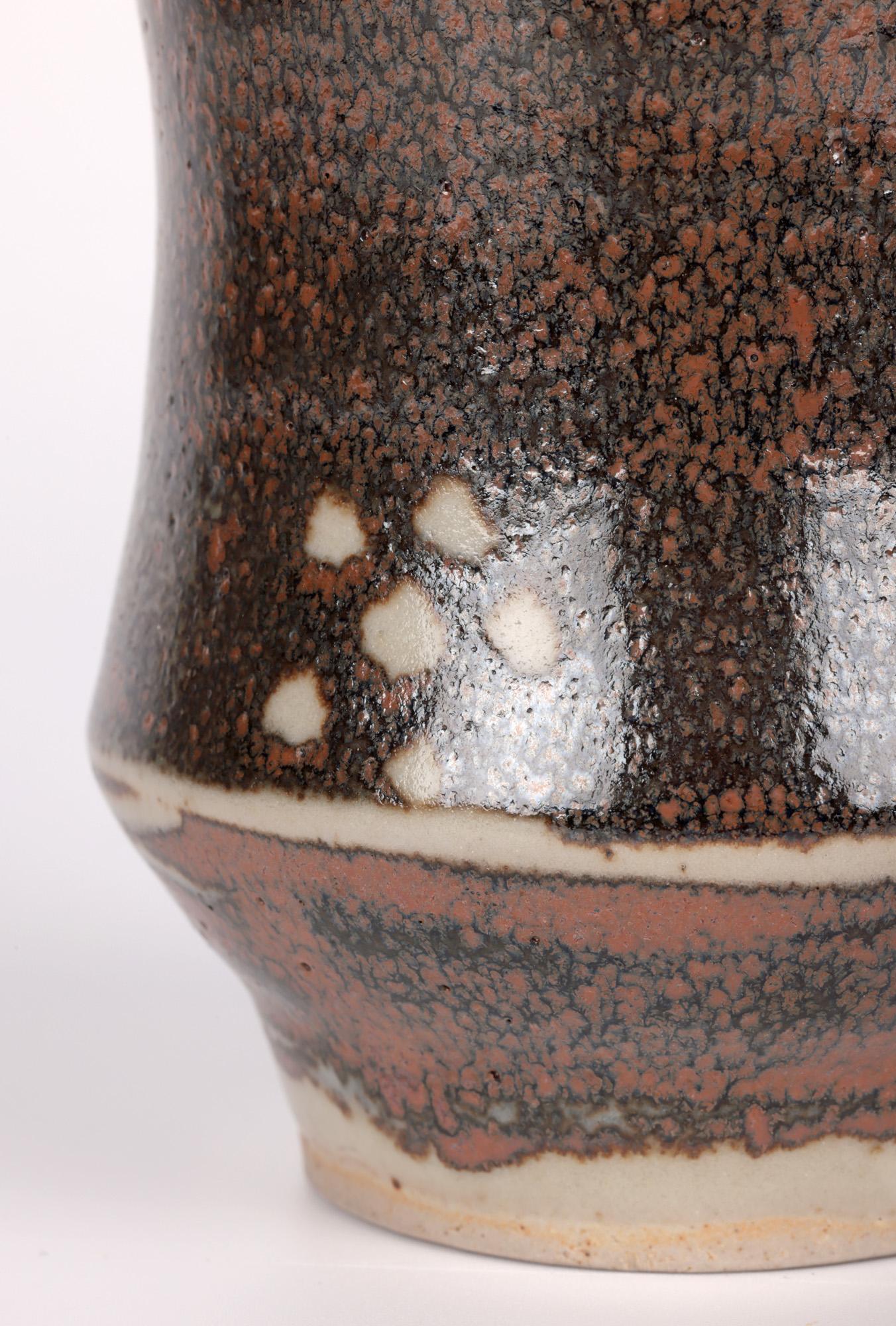 David Leach Lowerdown Pottery Studio Pottery Taille gemusterte Vase  (Moderne) im Angebot