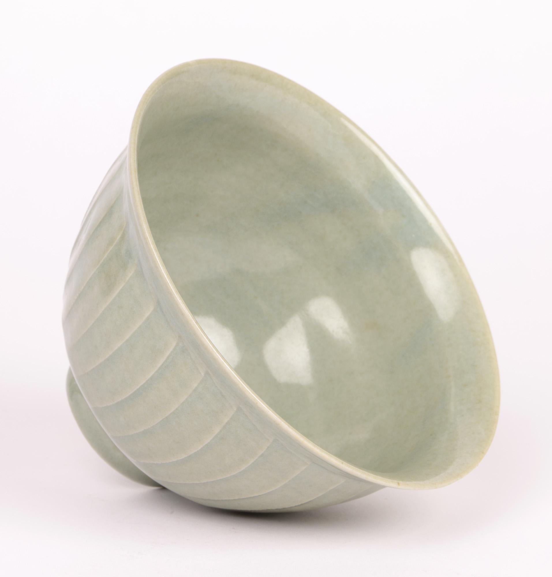 Late 20th Century David Leach Lowerdown Studio Pottery Celadon Glazed Bowl For Sale