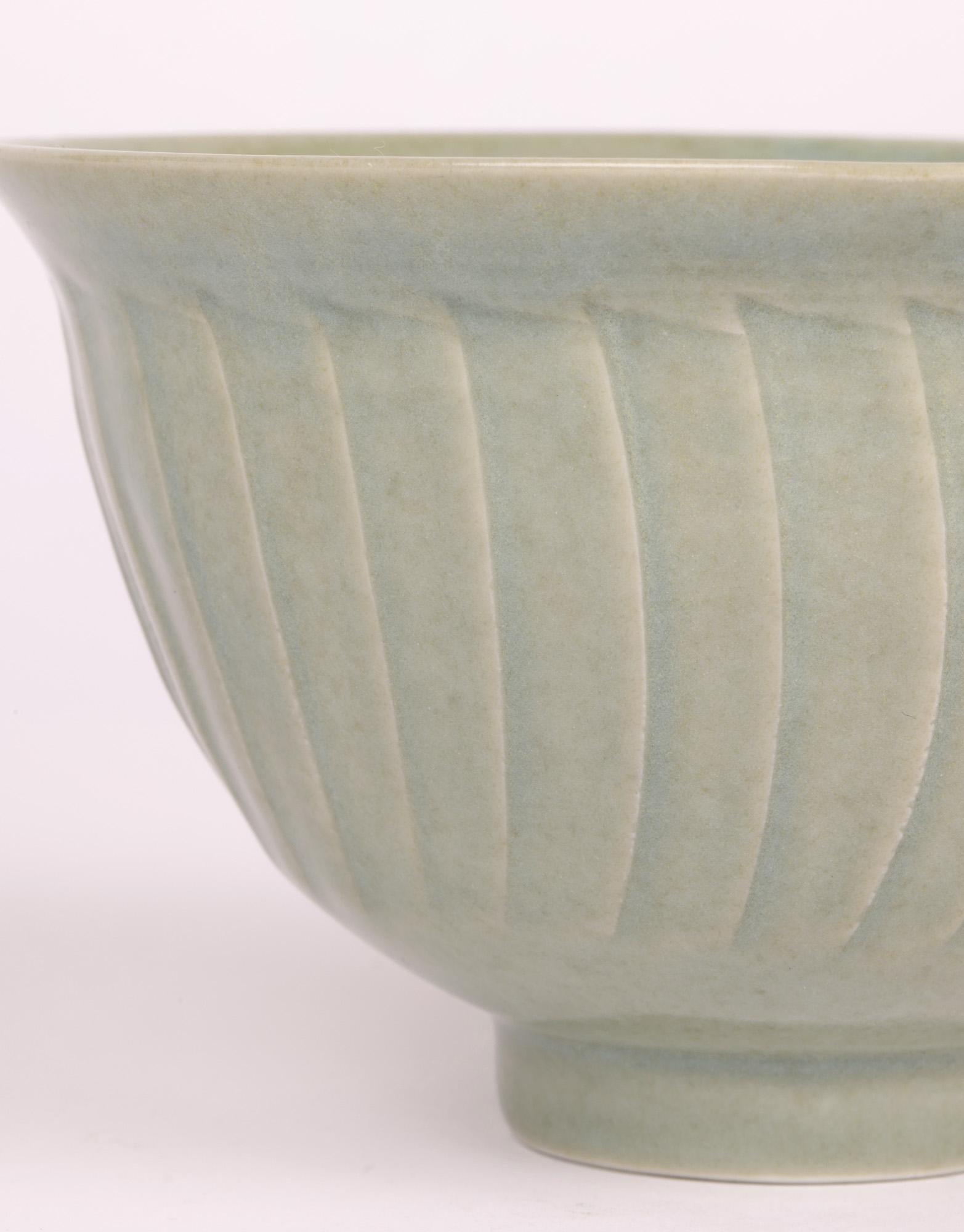 Porcelain David Leach Lowerdown Studio Pottery Celadon Glazed Bowl For Sale