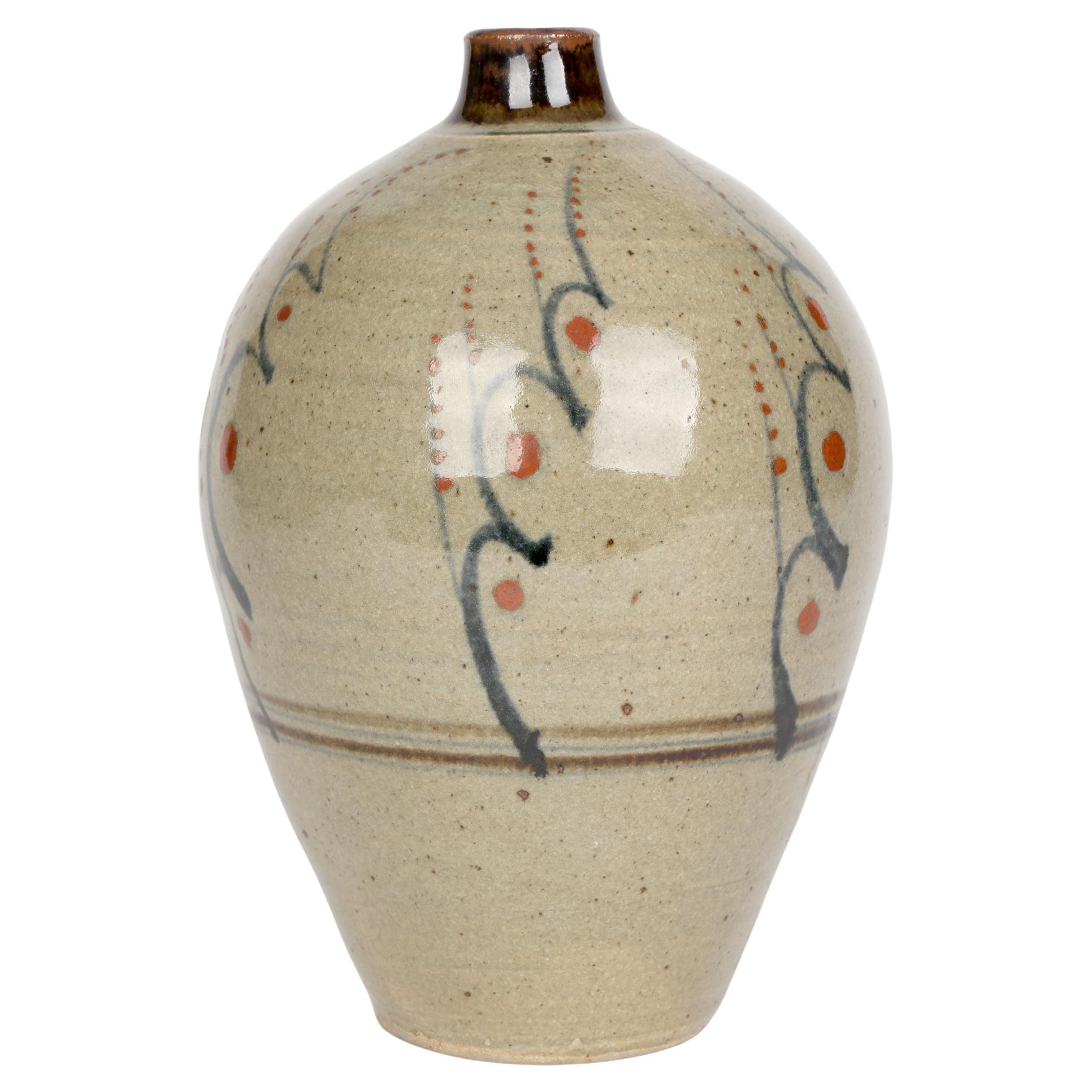 David Leach Lowerdown Stylized Berry Design Studio Pottery Vase