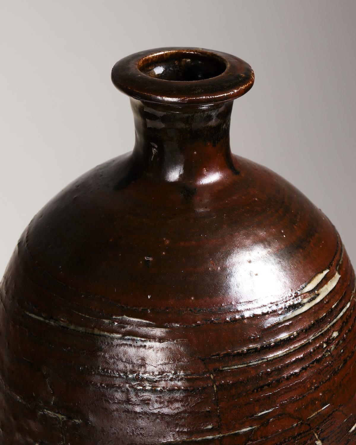 David Leach, Vase à col de bouteille en grès Excellent état - En vente à London, GB