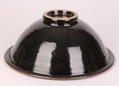 David Leach Tenmoku &amp;amp; Dolomite Schale aus glasiertem Wachsharz, Studio Pottery