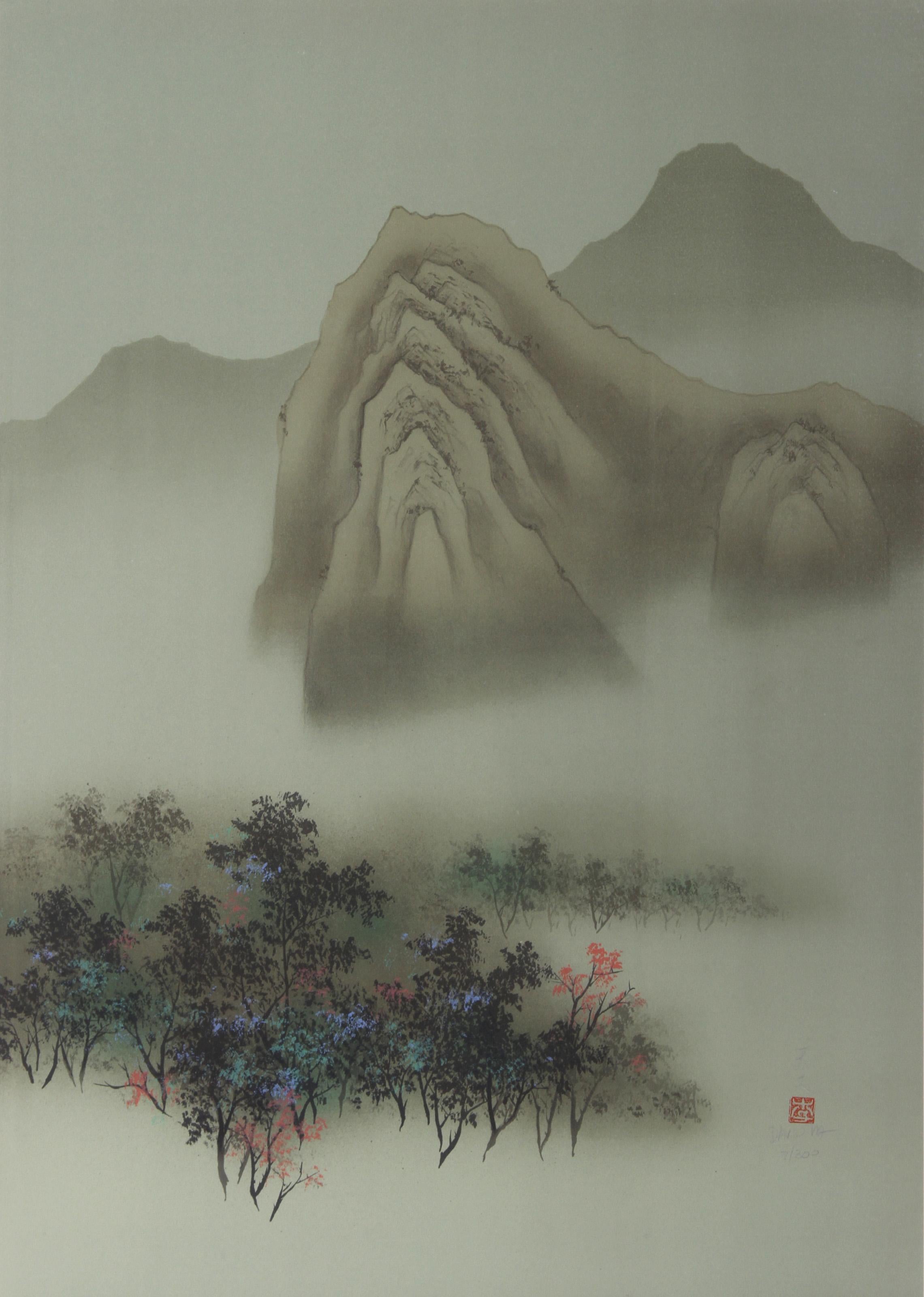 Herbst, Impressionistische Lithographie von David Lee