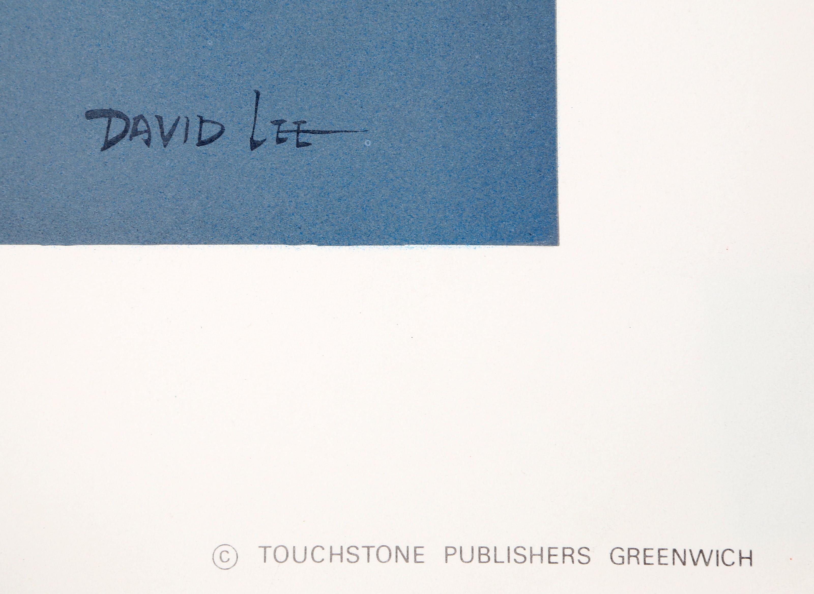 Fleurs et Papillon, affiche impressionniste de David David - Print de David Lee