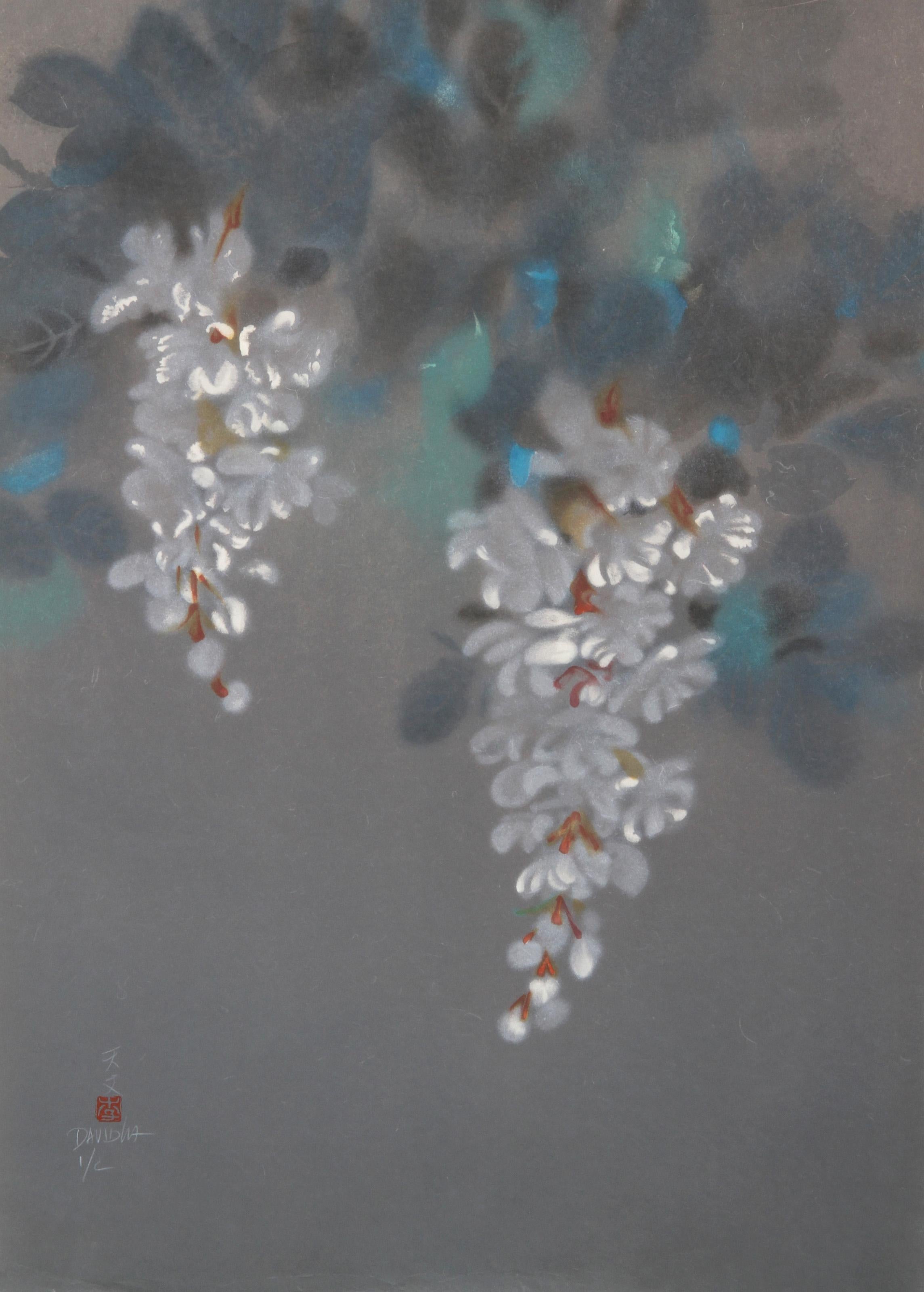 David Lee, Chinois (1944 - ) - Fleurs de robinier (15), Année :  circa 1985, Medium :  Lithographie, signée et numérotée au crayon, édition :  100, Taille :  29  x 21 in. (73.66  x 53,34 cm), Description :  Réalisé avec une touche de légèreté et un