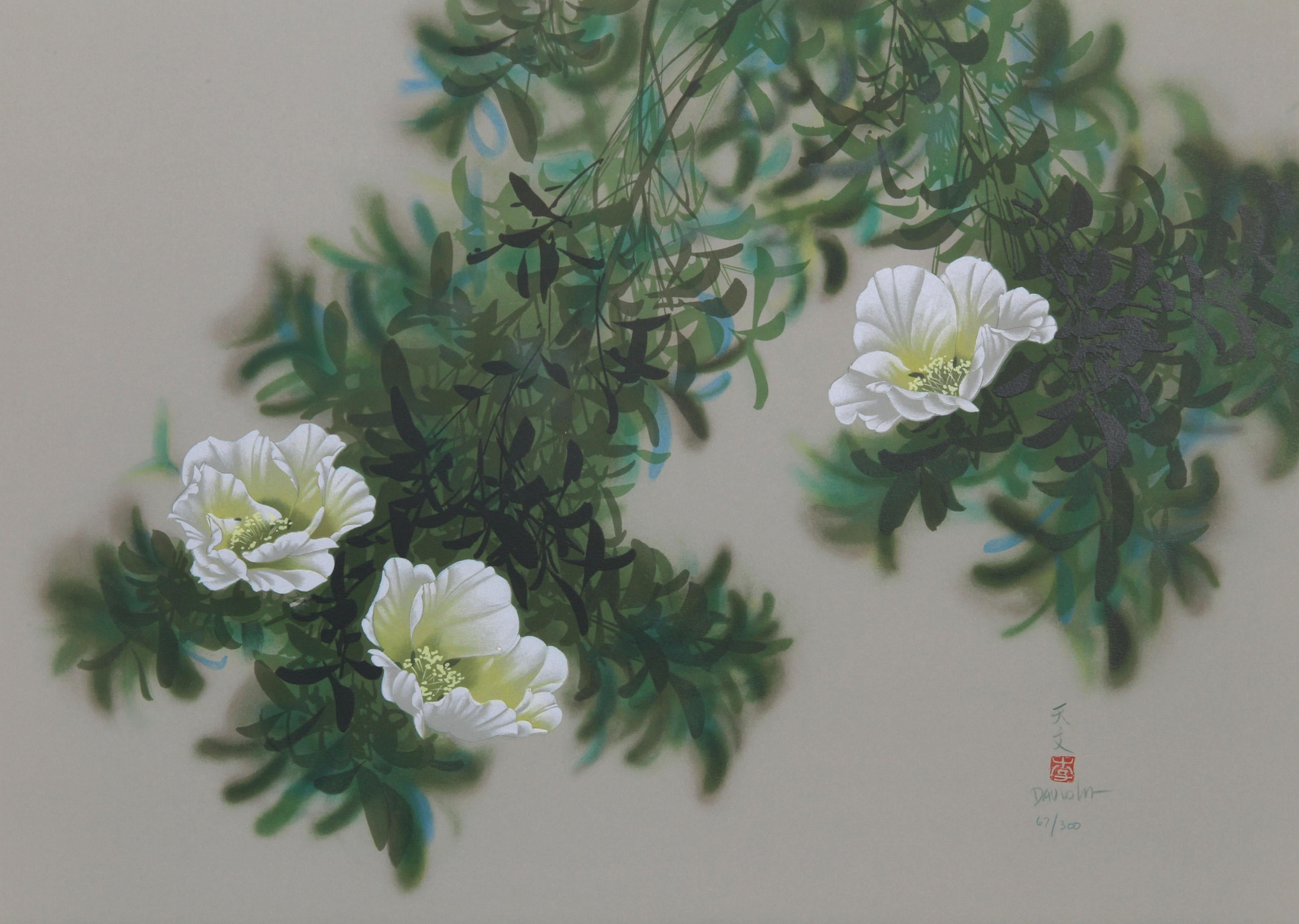 Magnolias (19), Impressionist Lithograph by David Lee