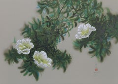 Magnolias (19), lithographie impressionniste de David Lee