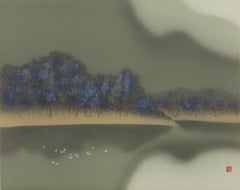 Vintage Mountain Lake (6), Impressionist Lithograph by David Lee