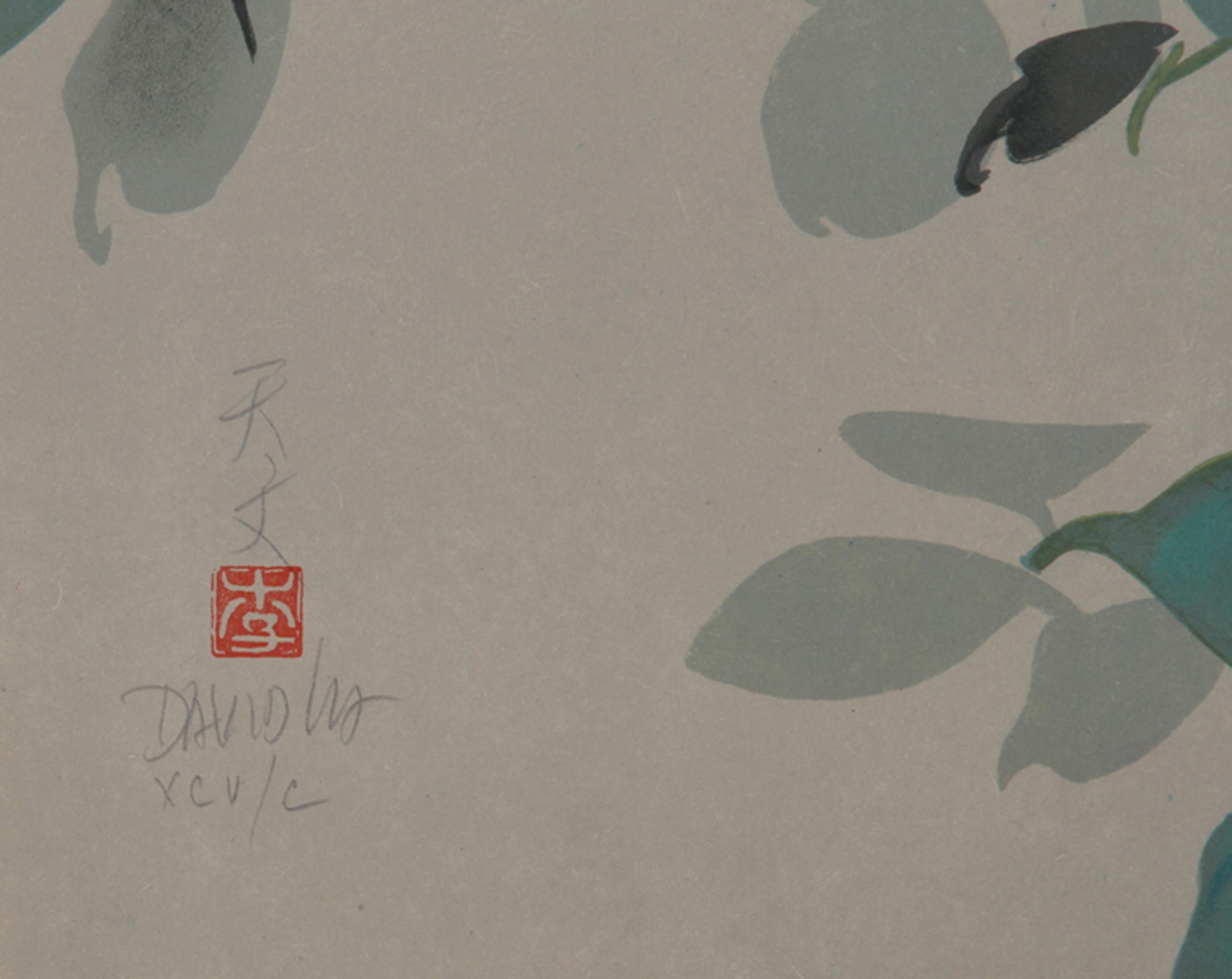 Rosa Rosen (8), impressionistische Lithographie von David Lee im Angebot 1