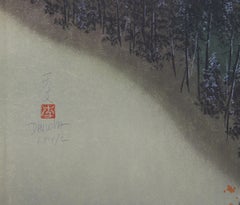 Snowy Mountain, Impressionist Lithograph by David Lee