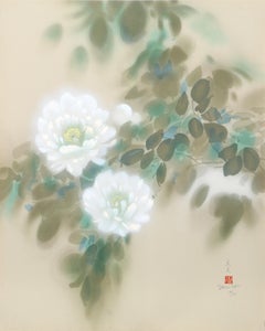 White Peonies, lithographie impressionniste de David Lee